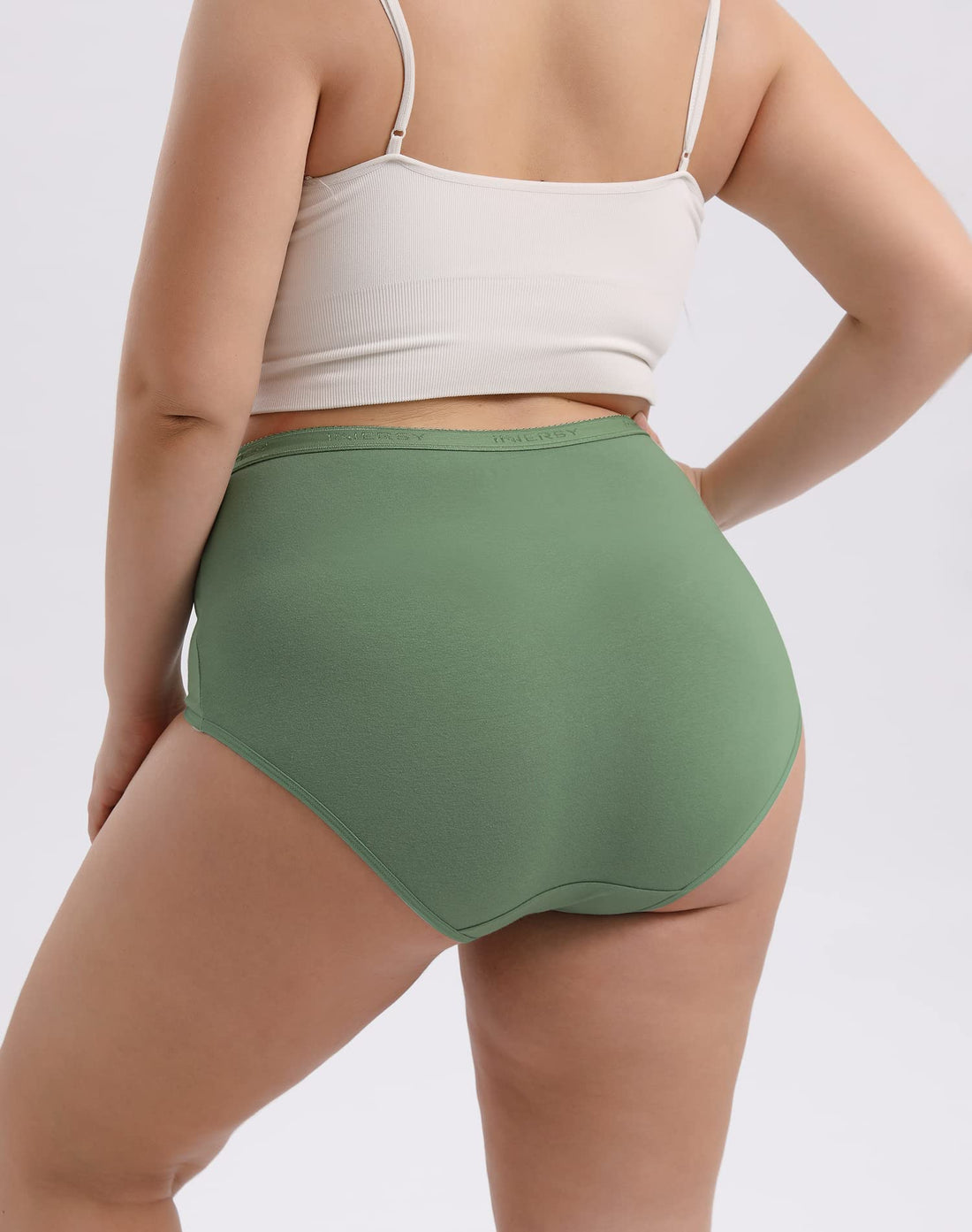 INNERSY Plus Size XL-6XL Big Curvy Woman Cotton Underwear High Waist Briefs 5-Pack