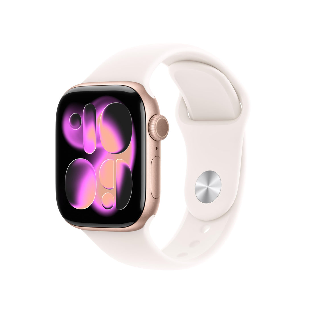 Apple Watch Series 11 [GPS 42mm] Smartwatch with Rose Gold Aluminum Case with Light Blush Sport Band - S/M., Fitness Tracker, Water Resistant (Renewed)