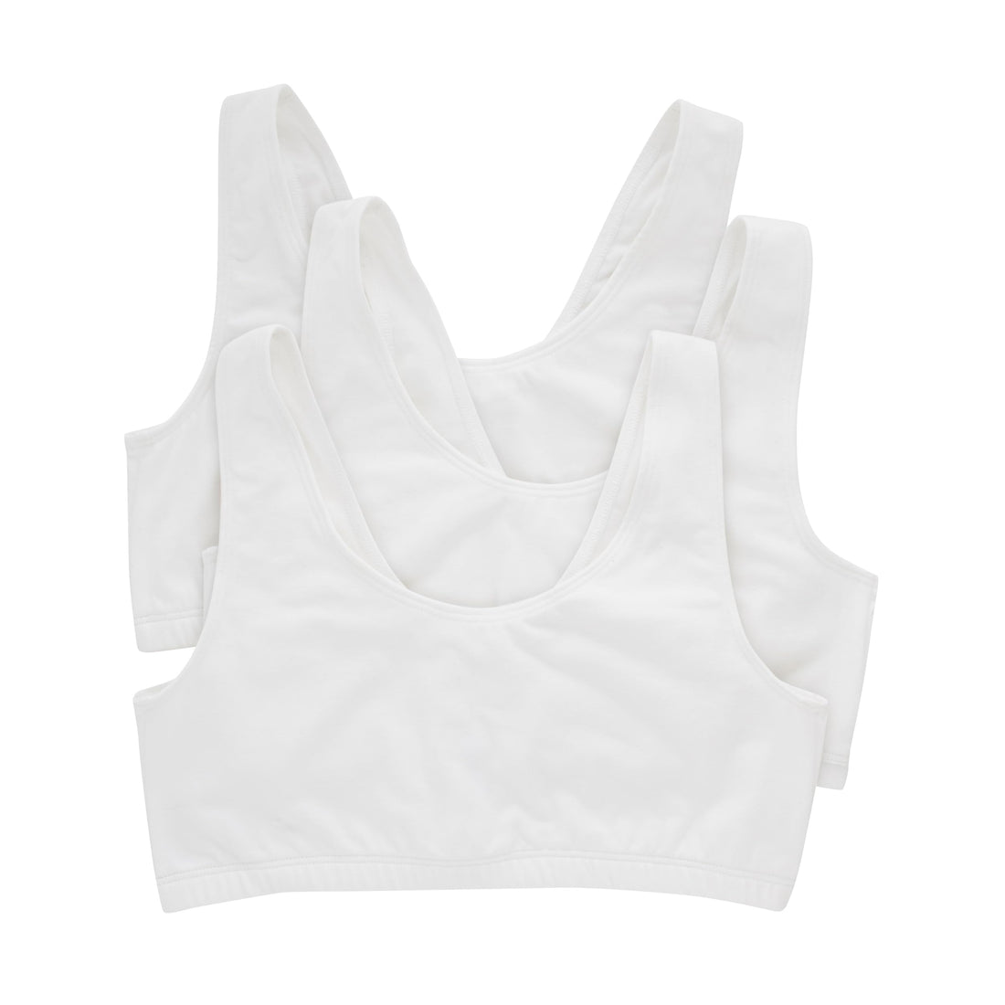 Hanes Women's Pack, Cotton Scoopneck Bralette, Low-Impact Sports Bra, 3-Pack