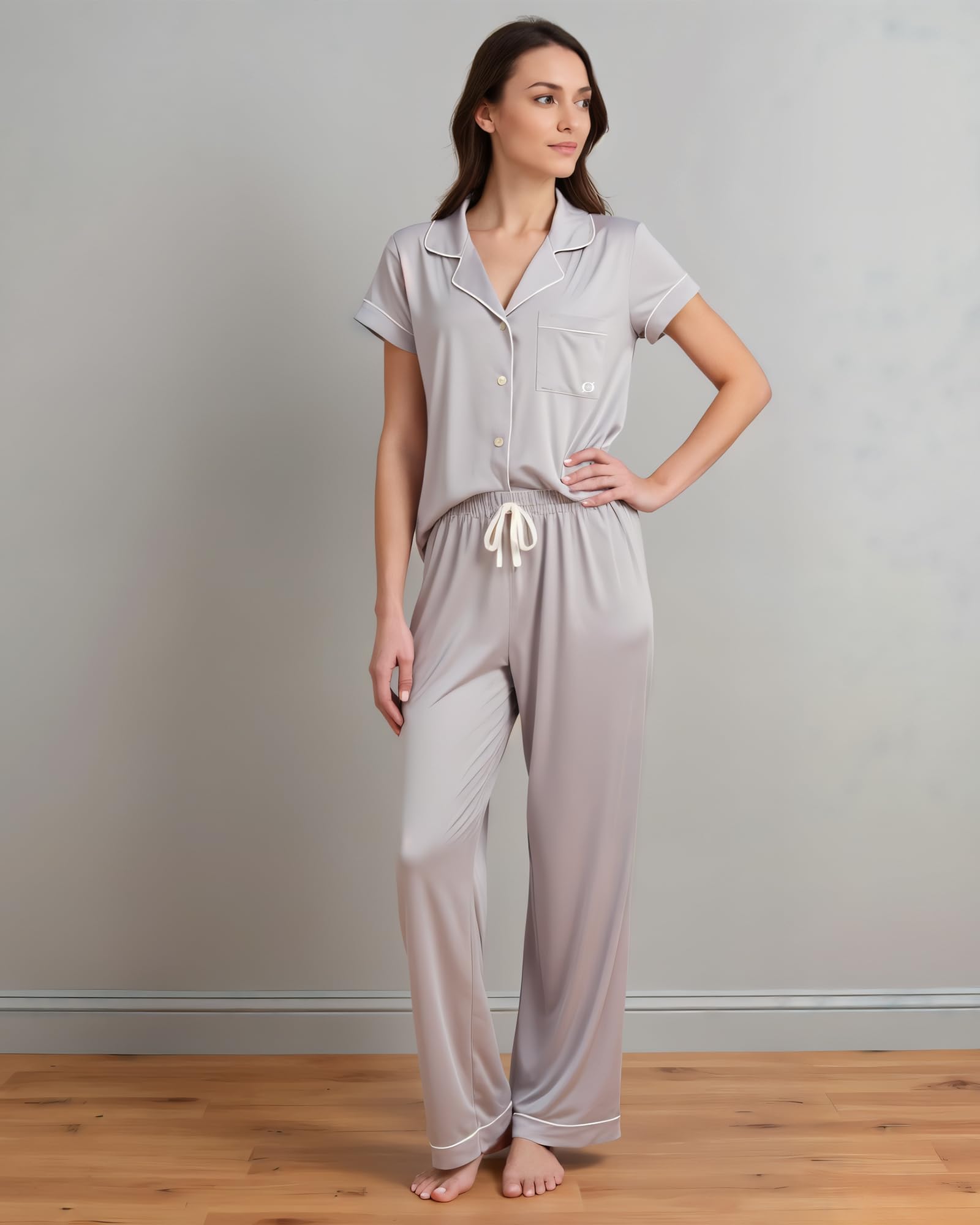 BORN Pajamas for Women Set Button Down