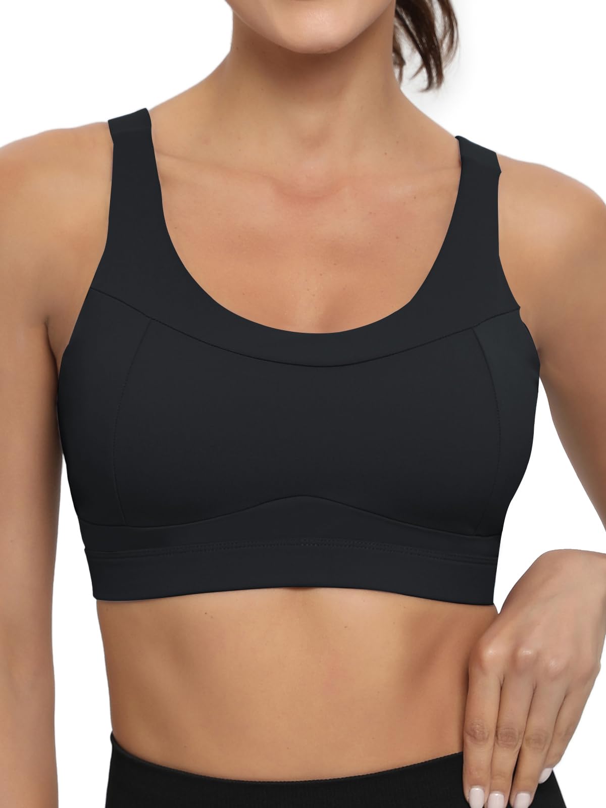 RUNNING GIRL High Impact Sports Bras for Women,Racerback Running Bra Workout Crop Tank Tops Longline Sports Bra Push up