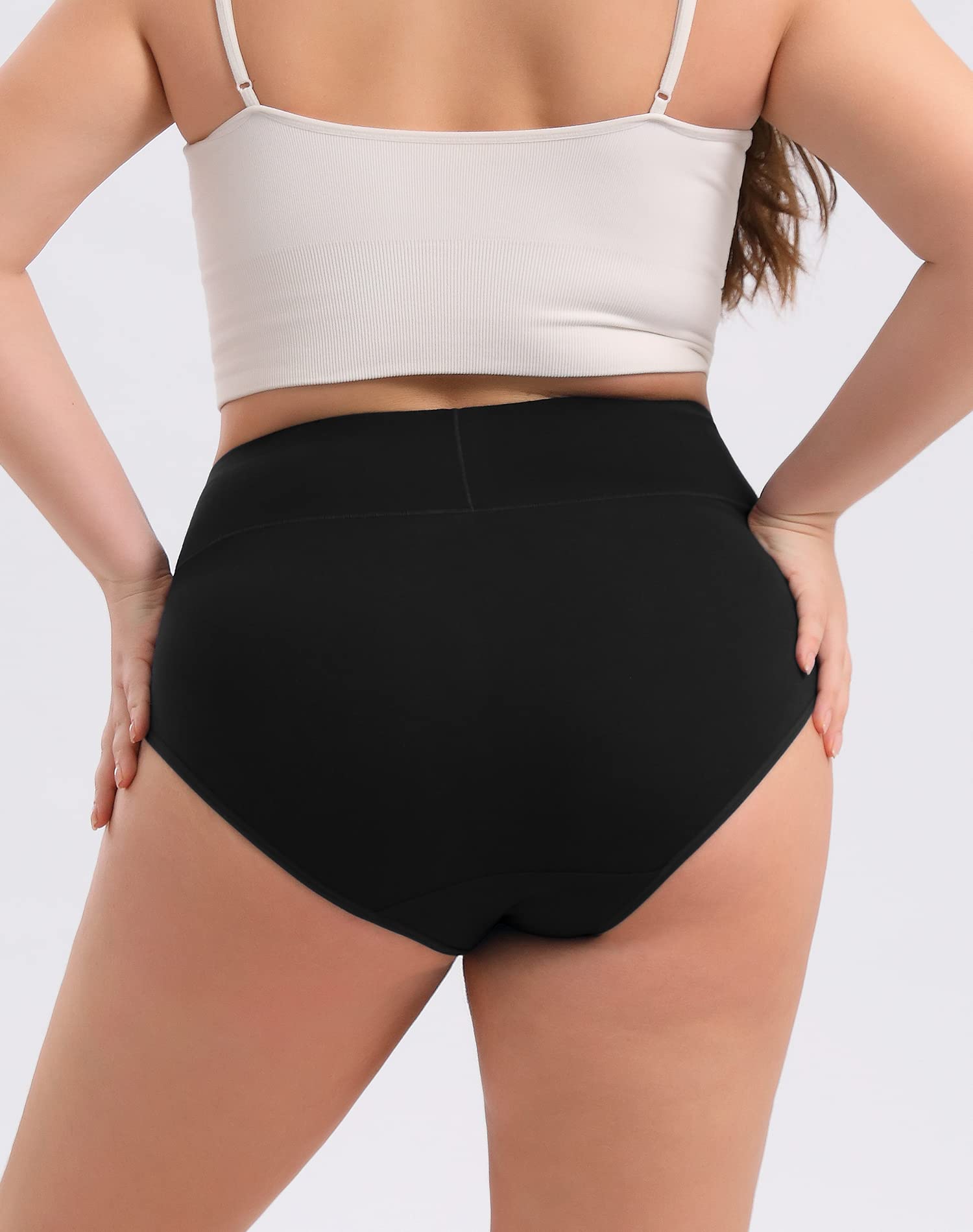 INNERSY Women's Plus Size XL-6XL Cotton Underwear High Waisted Briefs Panties 4-Pack