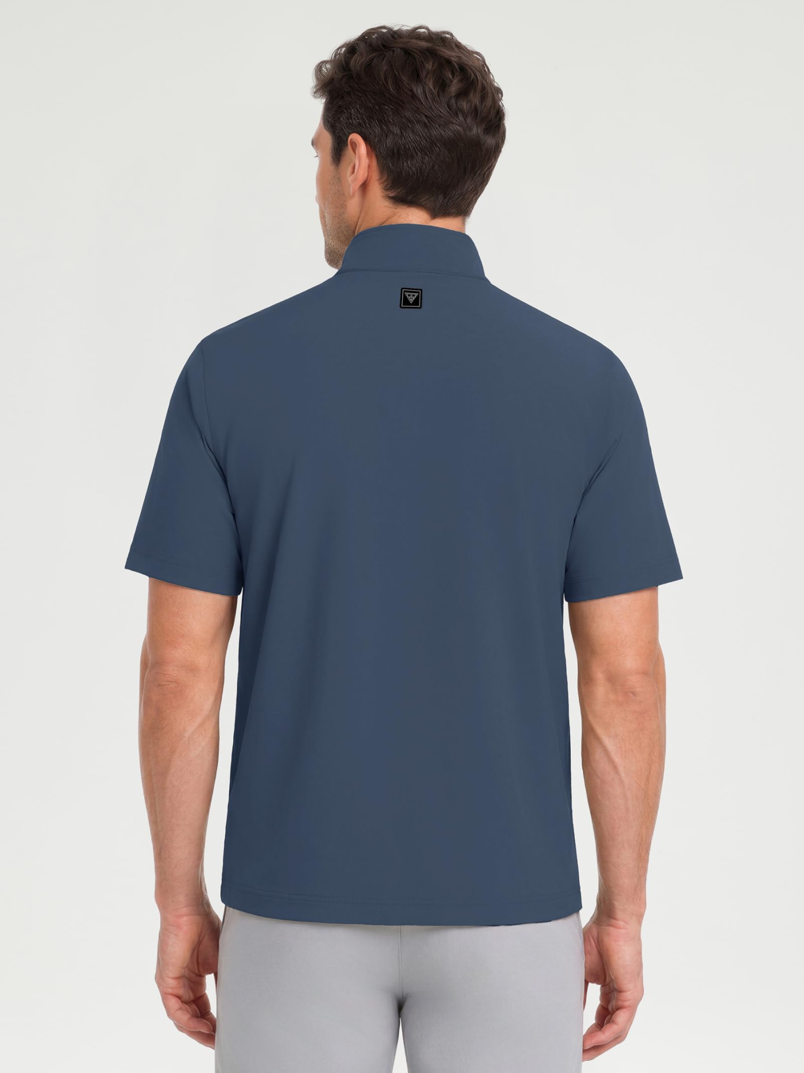 M MAELREG Short Sleeve Golf Jackets for Men with Full Zipper Lightweight UPF50+ Hiking Vests For Men with Button Pockets