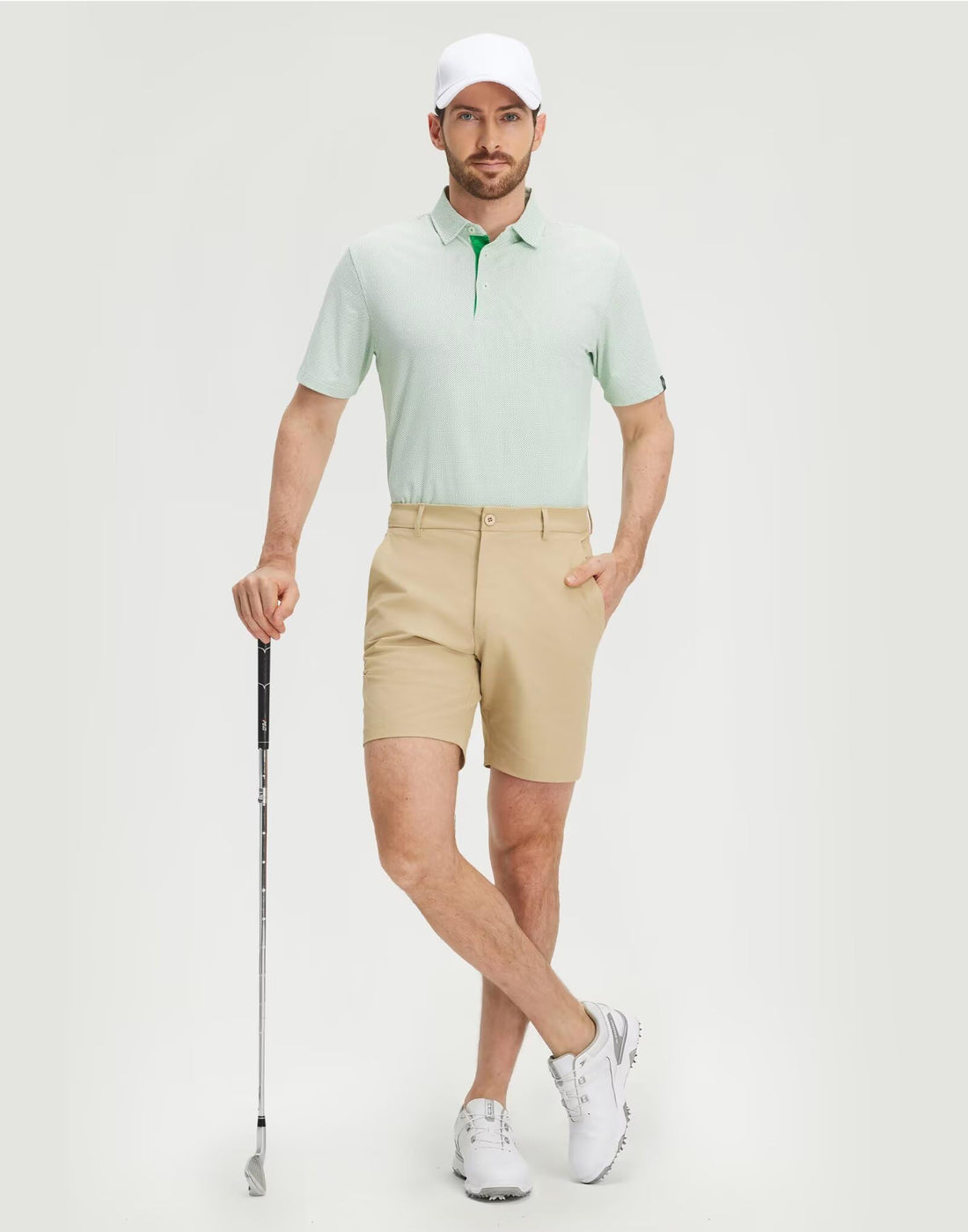 M MAELREG Mens Golf Shirts Short Sleeve Performance Moisture Wicking Dry Fit Collared Jacquard Polo Shirts for Men