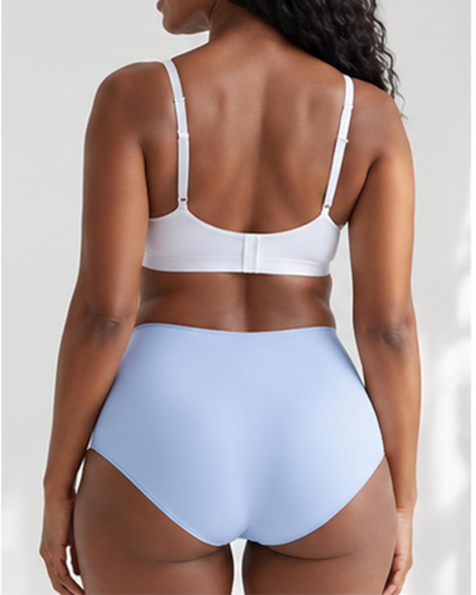 High Waisted Seamless Underwear for Women Full Coverage Hiphugger High Rise Silky No Show Briefs Panties 6 Pack