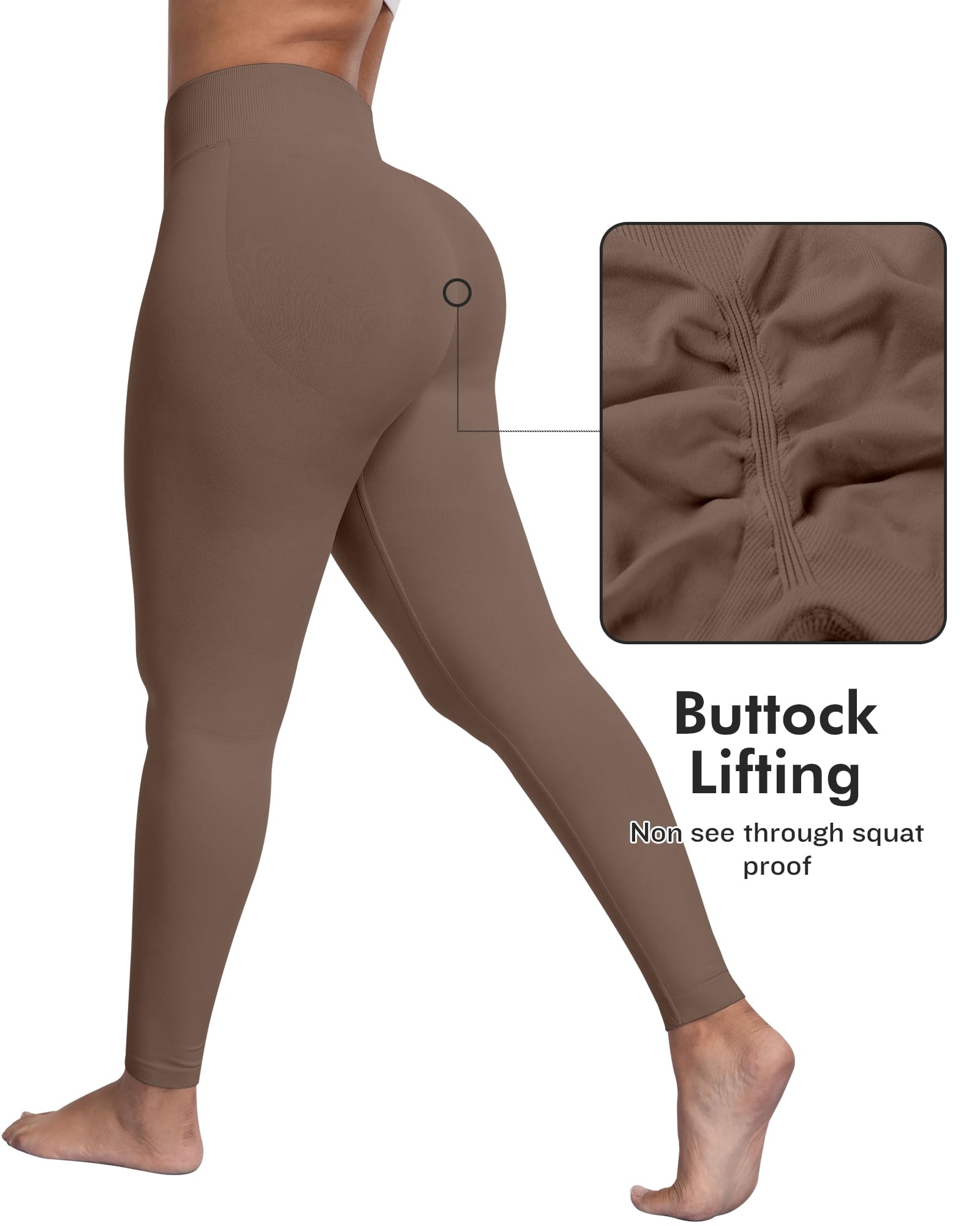 ATHVOTAR Workout Gym Leggings Women, High Waisted Seamless Butt Lifting Scrunch Butt Sports Leggings