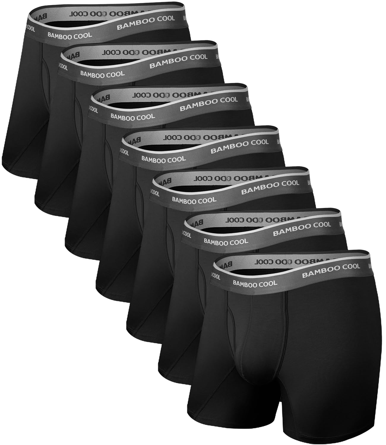 BAMBOO COOL Men's Underwear Boxer Briefs Soft Breathable Underwear (4 or 7 Pack)