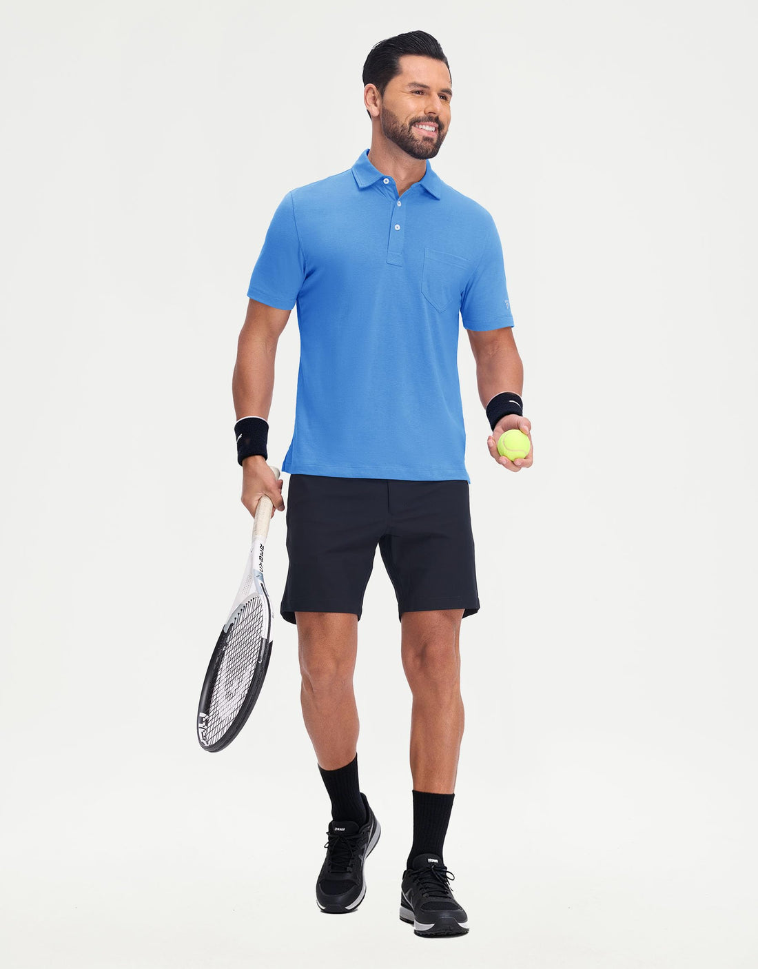 M MAELREG Mens Golf Shirts Short Sleeve Lightweight Soft Cotton Blend with Pocket Summer Casual Daily Wear