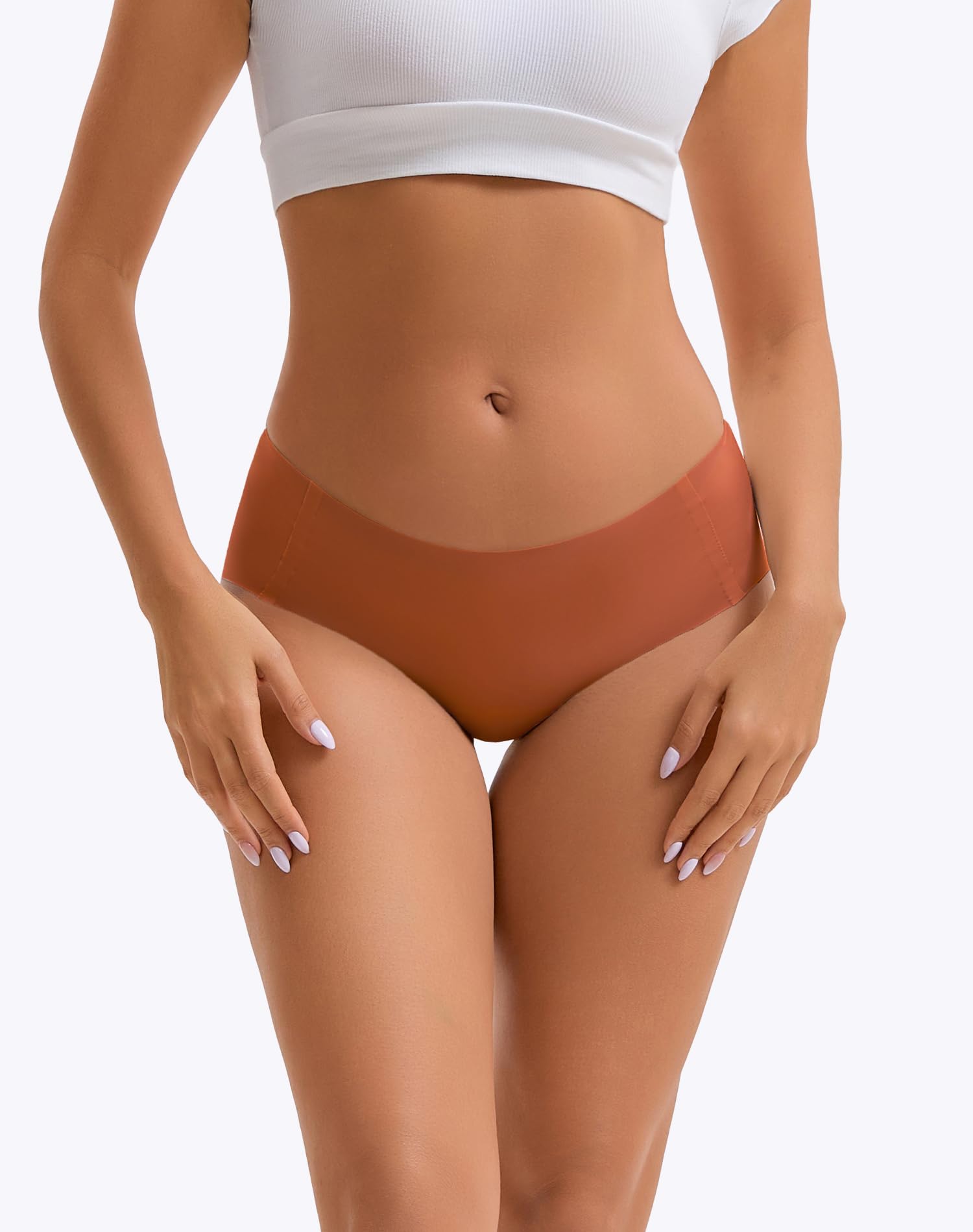 INNERSY Women's Seamless Underwear No Show Hipster Panties 5-Pack