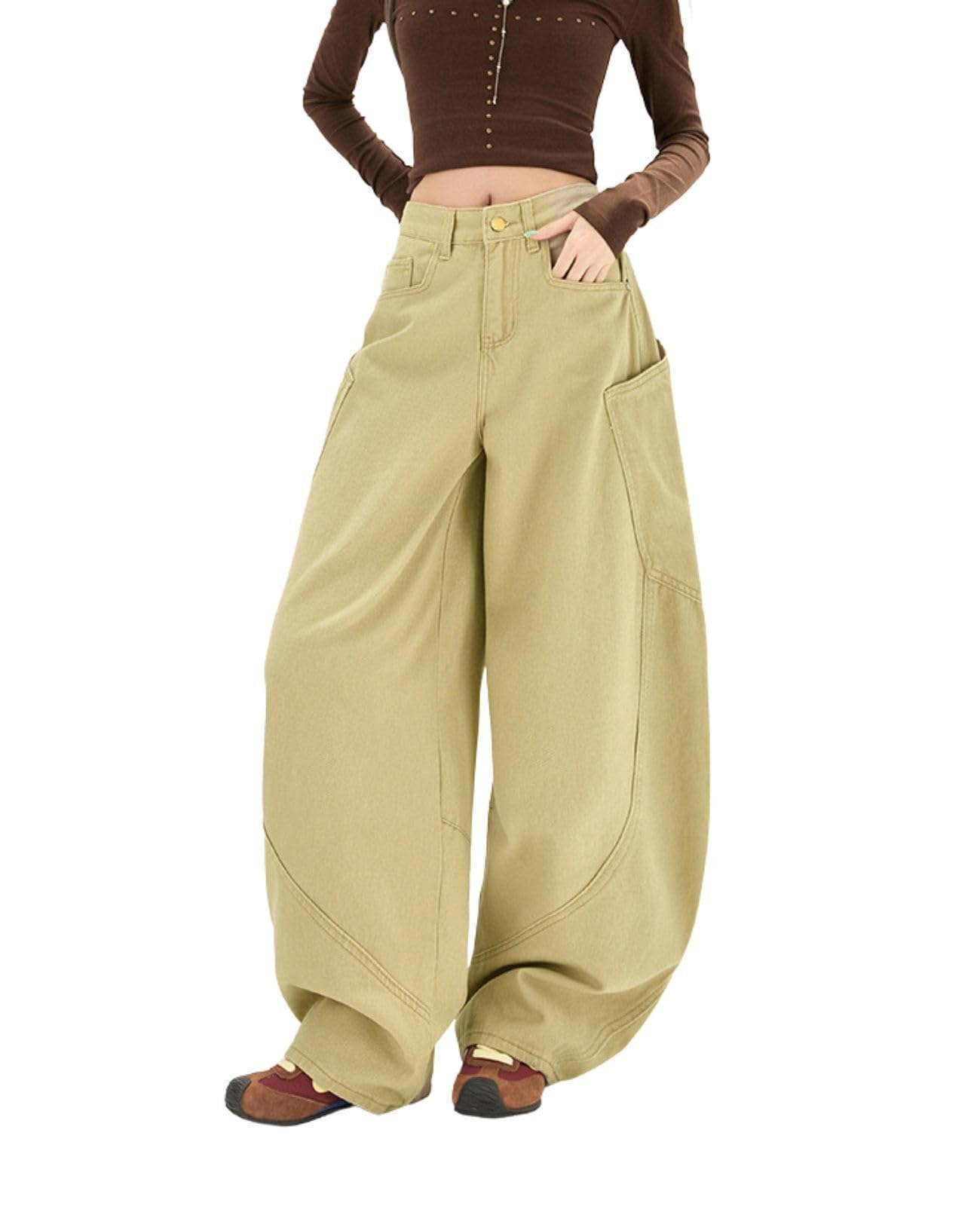 Baggy Jeans for Woman Men High Waisted Barrel Leg Jeans Casual Loose Denim Pants Streetwear Clothes