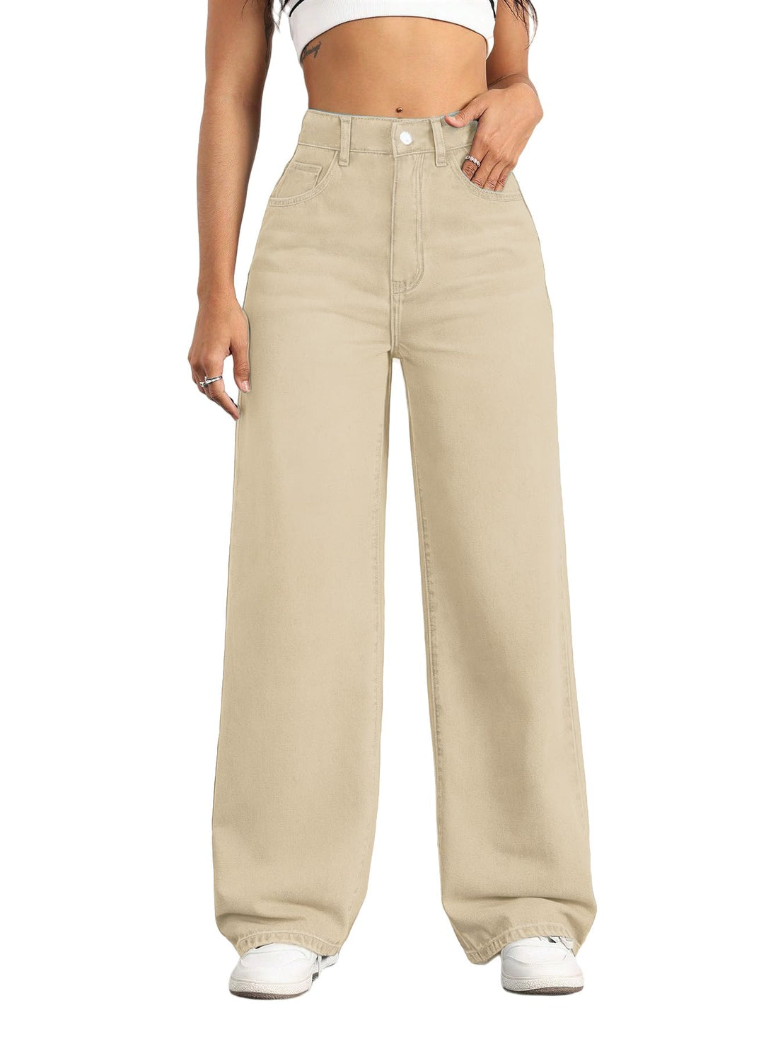Straight Leg Jeans for Women,High Waisted Wide Leg Loose Stretchy Boyfriend Denim Pants Baggy Jeans for Women