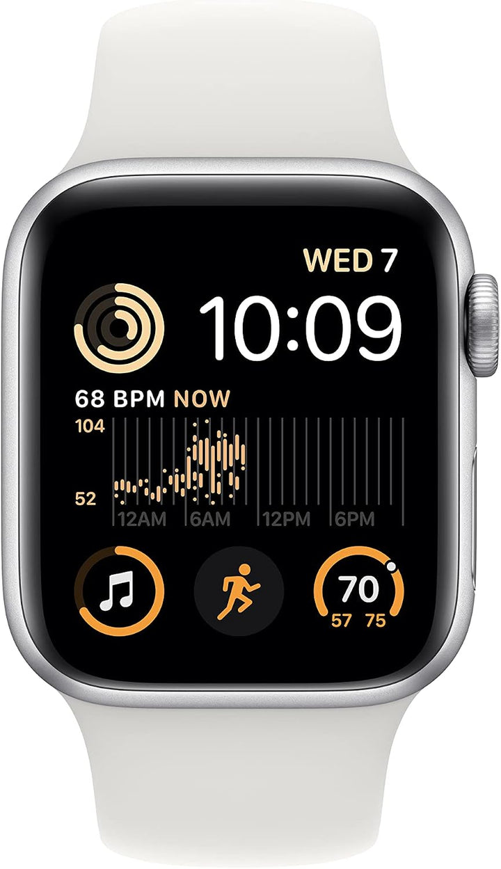 Apple Watch SE (2nd Gen) (GPS, 40mm) - Silver Aluminum Case with White Sport Band, M/L (Renewed)