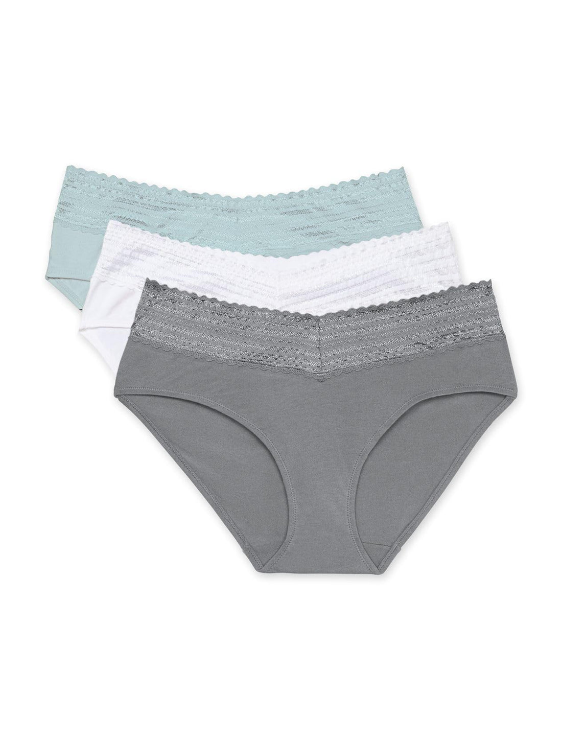 Warner's Women's Blissful Benefits Dig-Free Comfort Waist with Lace Cotton Hipster 3-Pack Ru2263w