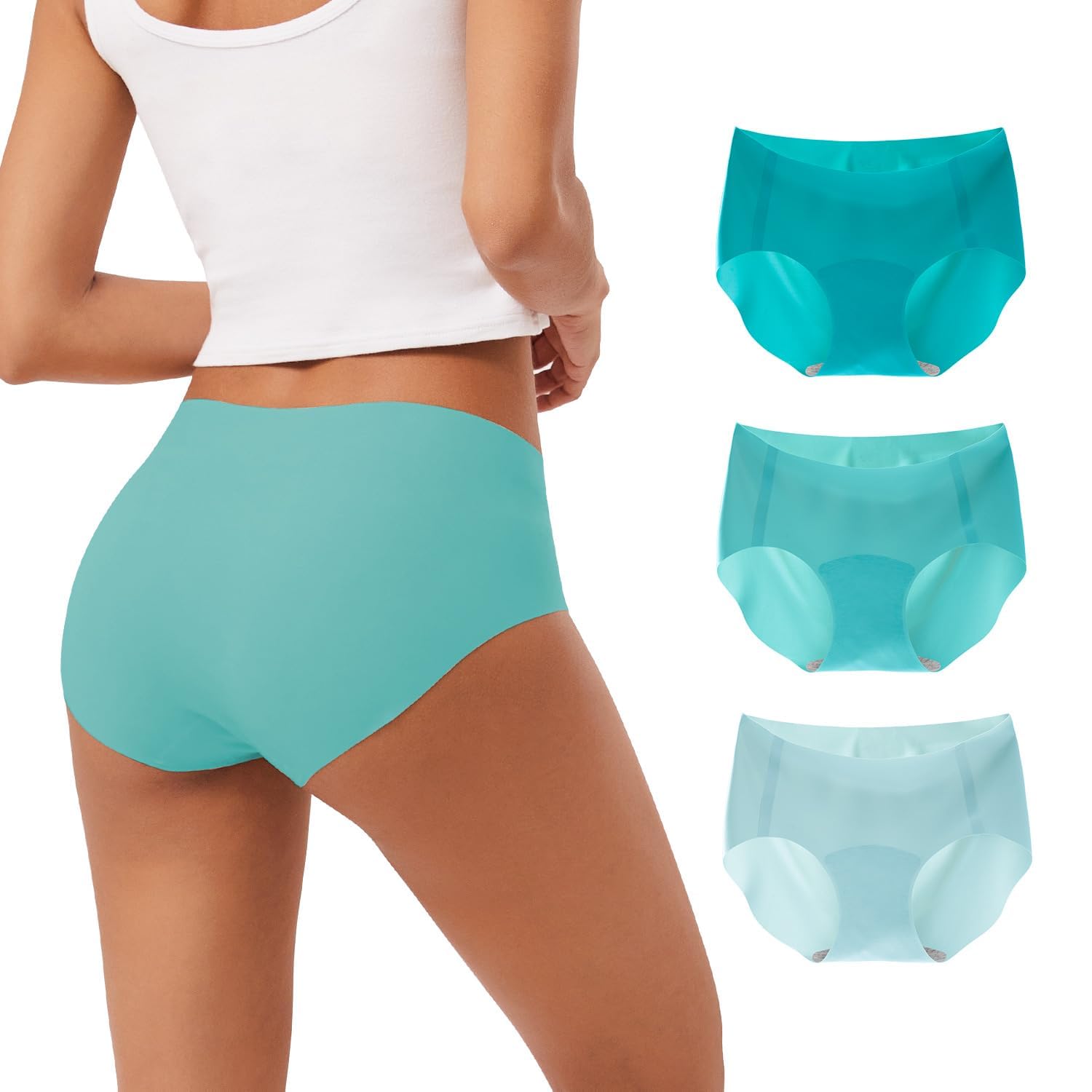 INNERSY Women's Seamless No Show Hipster Panties Invisible Light Underwear 3-Pack