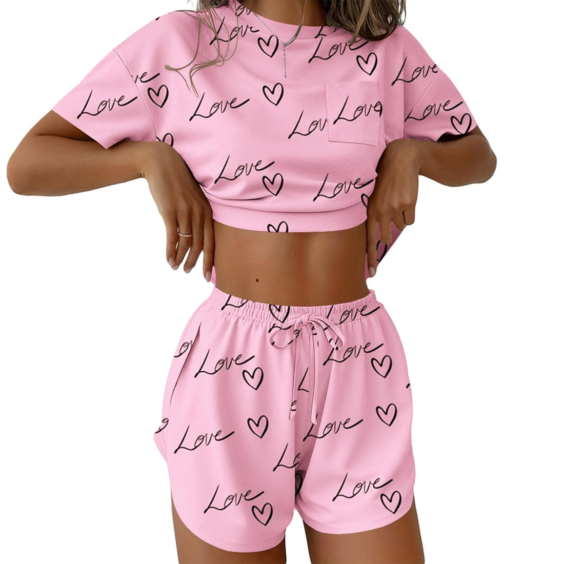 Ekouaer Womens Pajama Sets Sexy Lounge Sets Side Split Short Pj Sets