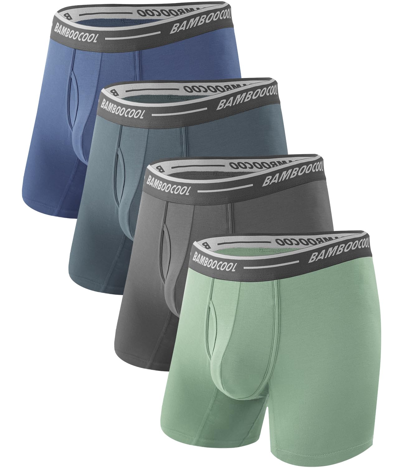 BAMBOO COOL Men's Underwear Boxer Briefs Soft Breathable Underwear (4 or 7 Pack)