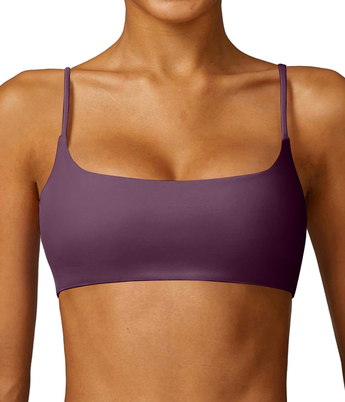 Comper Women's Sports Bra with Thin Straps Stretchy Wirefree Workout Bras Lightweight Workouts Bralette with Removable Pads