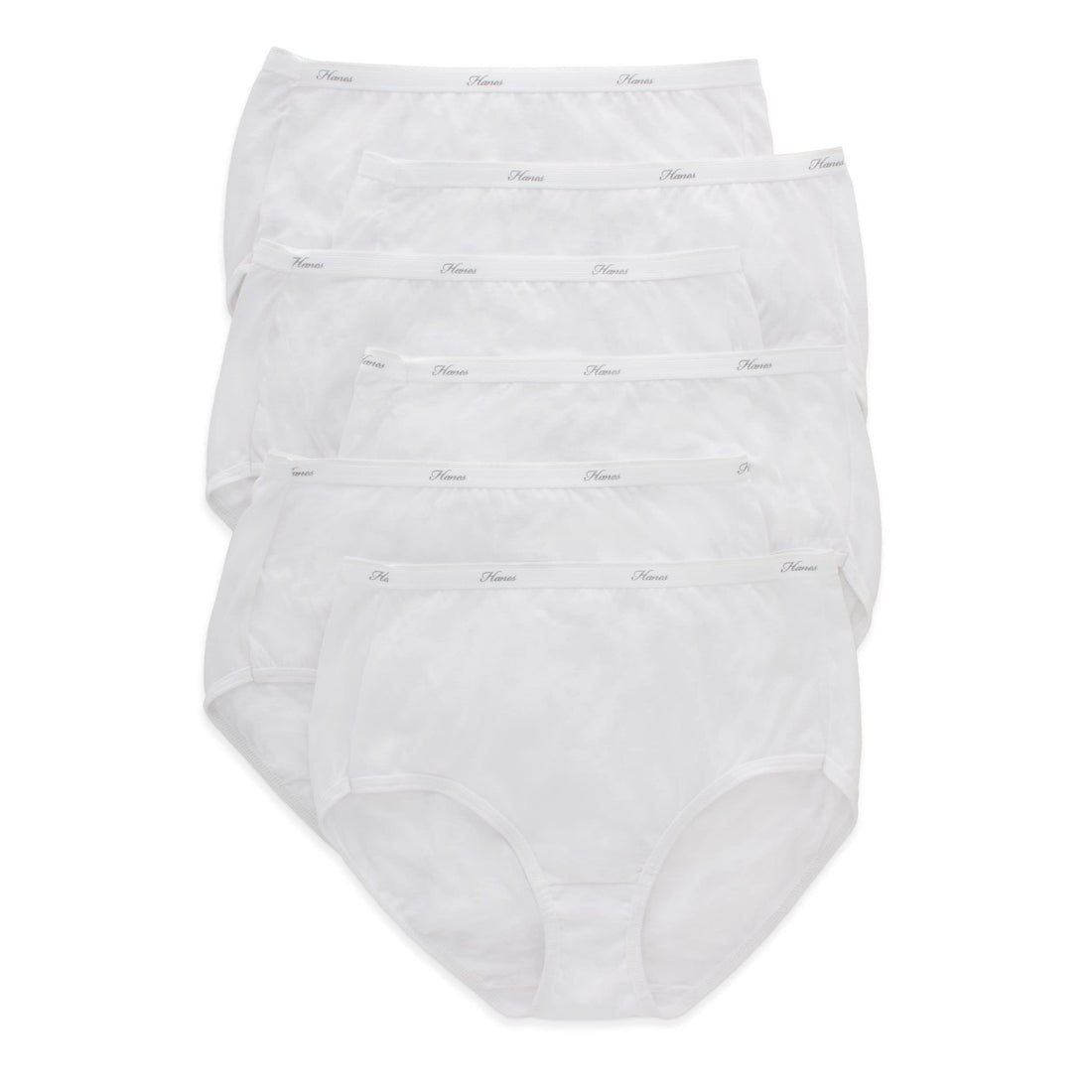 Hanes womens High-waisted Brief Panties, 6-pack, Moisture-wicking Cotton Brief Underwear (Colors May Vary)