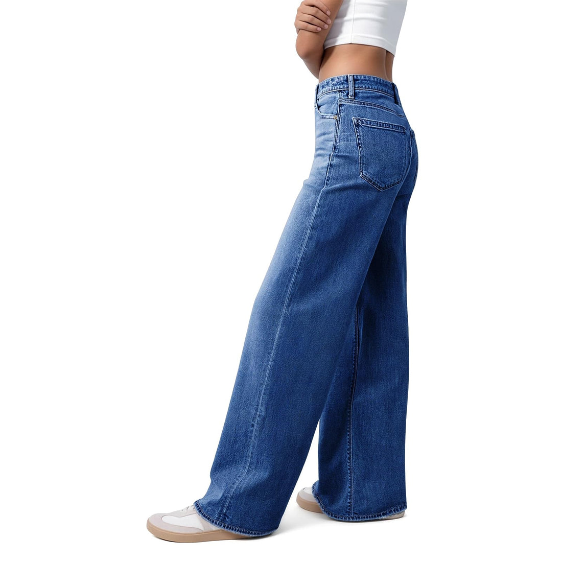 Women's Wide Leg Jeans High Waisted Baggy Straight Leg Loose Stretchy Casual Denim Pants