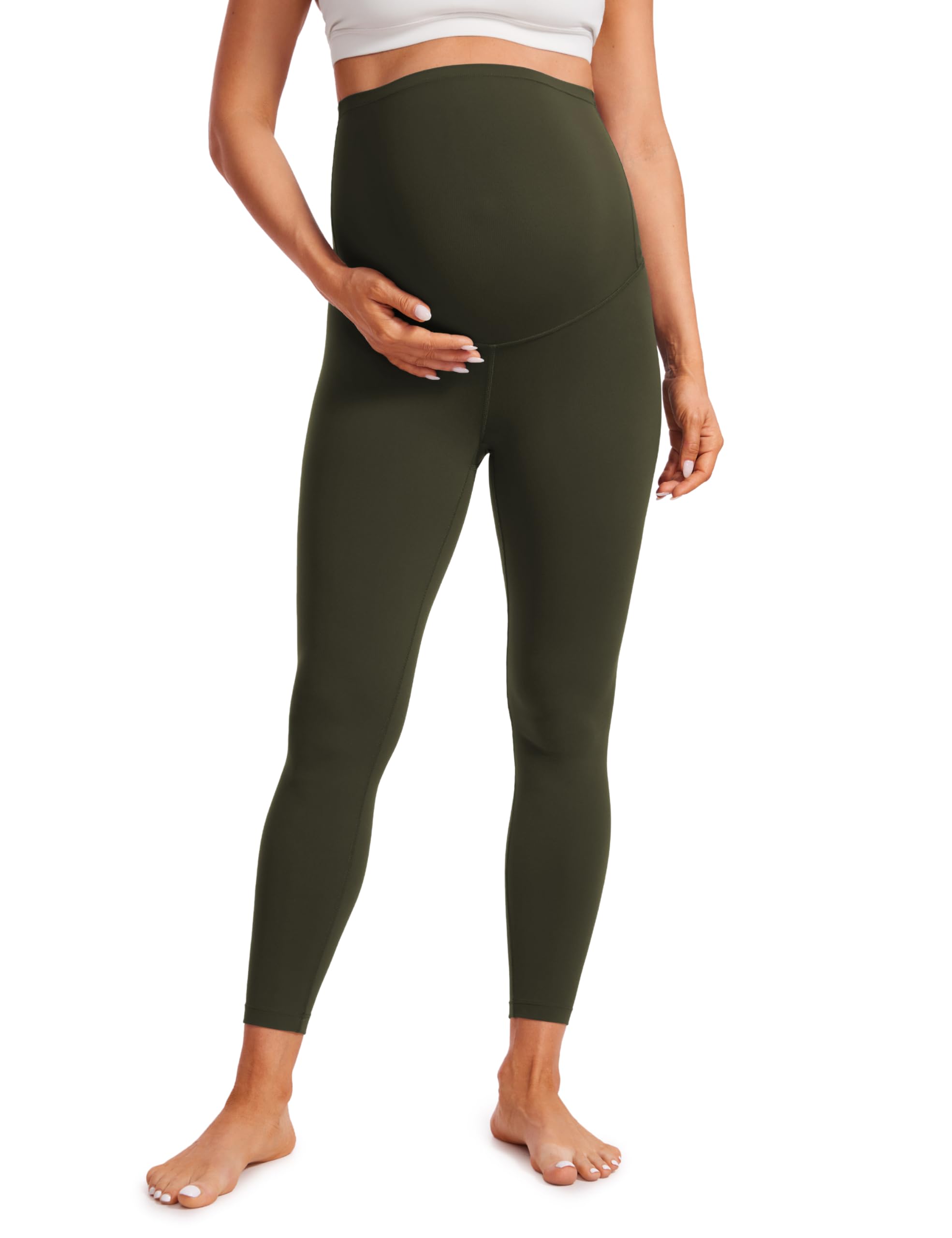 CRZ YOGA Maternity Leggings 25" | Butterluxe, Extremely Soft, Gentle Compression, Yoga, Super High Rise, U-shaped Belly, Pregnancy and Postpartum