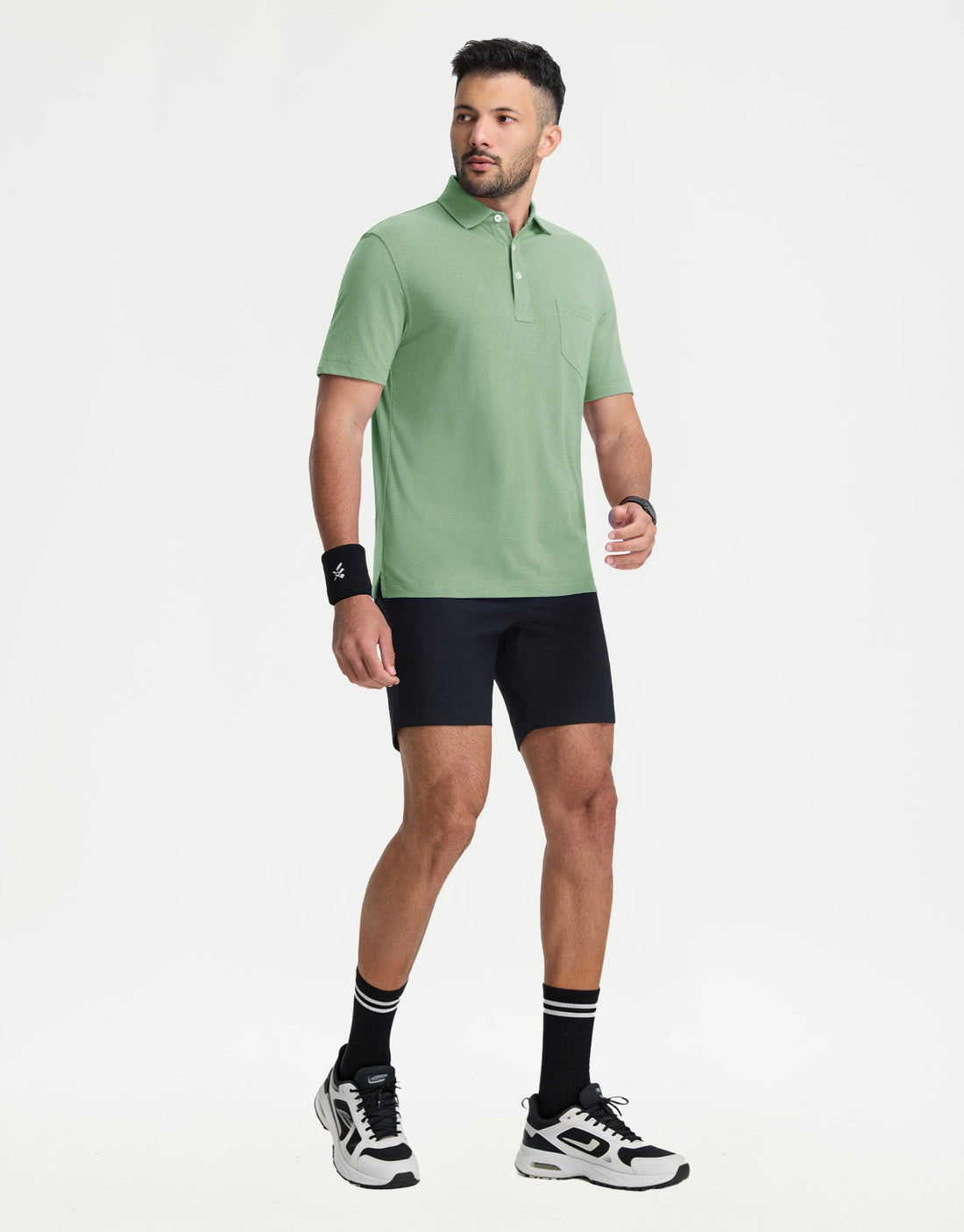 M MAELREG Mens Golf Shirts Short Sleeve Lightweight Soft Cotton Blend with Pocket Summer Casual Daily Wear