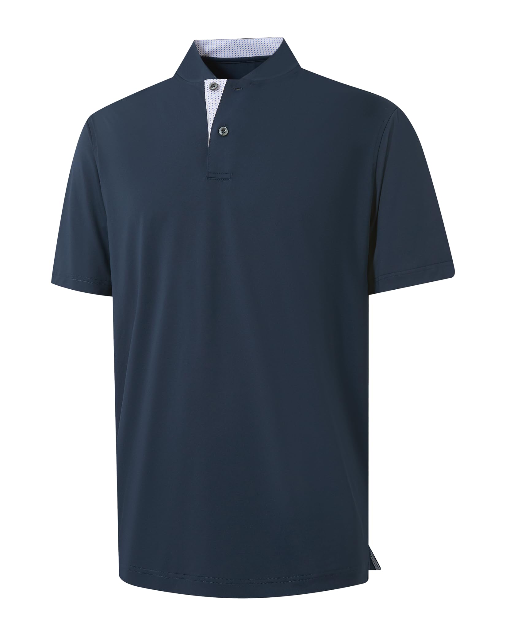 M MAELREG Mens Golf Shirts Collarless Performance Dry Fit Moisture Wicking Casual Solid Short Sleeve Henley Shirts for Men