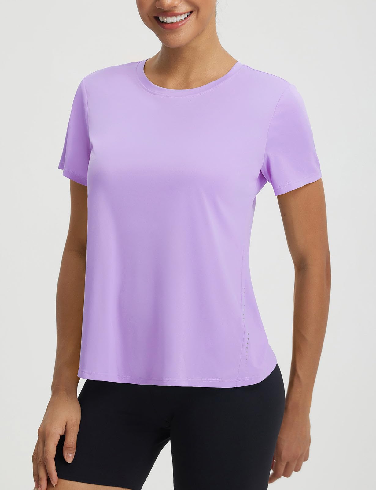 baleaf Women's Athletic Tops Short Sleeve Workout Shirts | Quick Dry, Moisture-wicking, Breathable, Lightweight, Stretchy, Sun Protection, Crew Neck, for Running, Gym, Tennis, Yoga