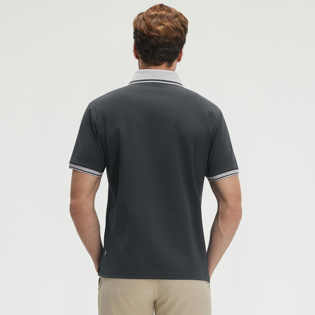 M MAELREG Golf Shirts for Men Short Sleeve with Contrast Collar & Cuffs Performance Dry Fit Stretch Solid Casual Polo Shirts