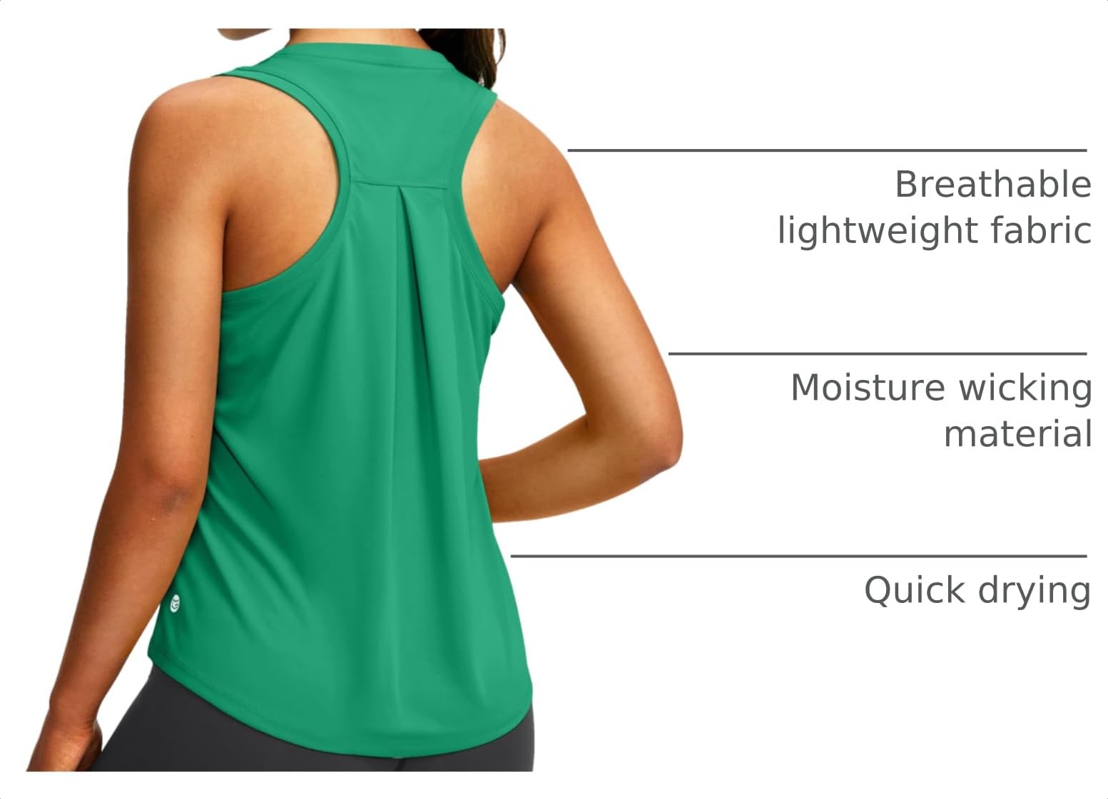 Women's Workout Tops Racerback Athletic Tank Tops Sleeveless Loose Fit Yoga Running Gym Shirts for Women