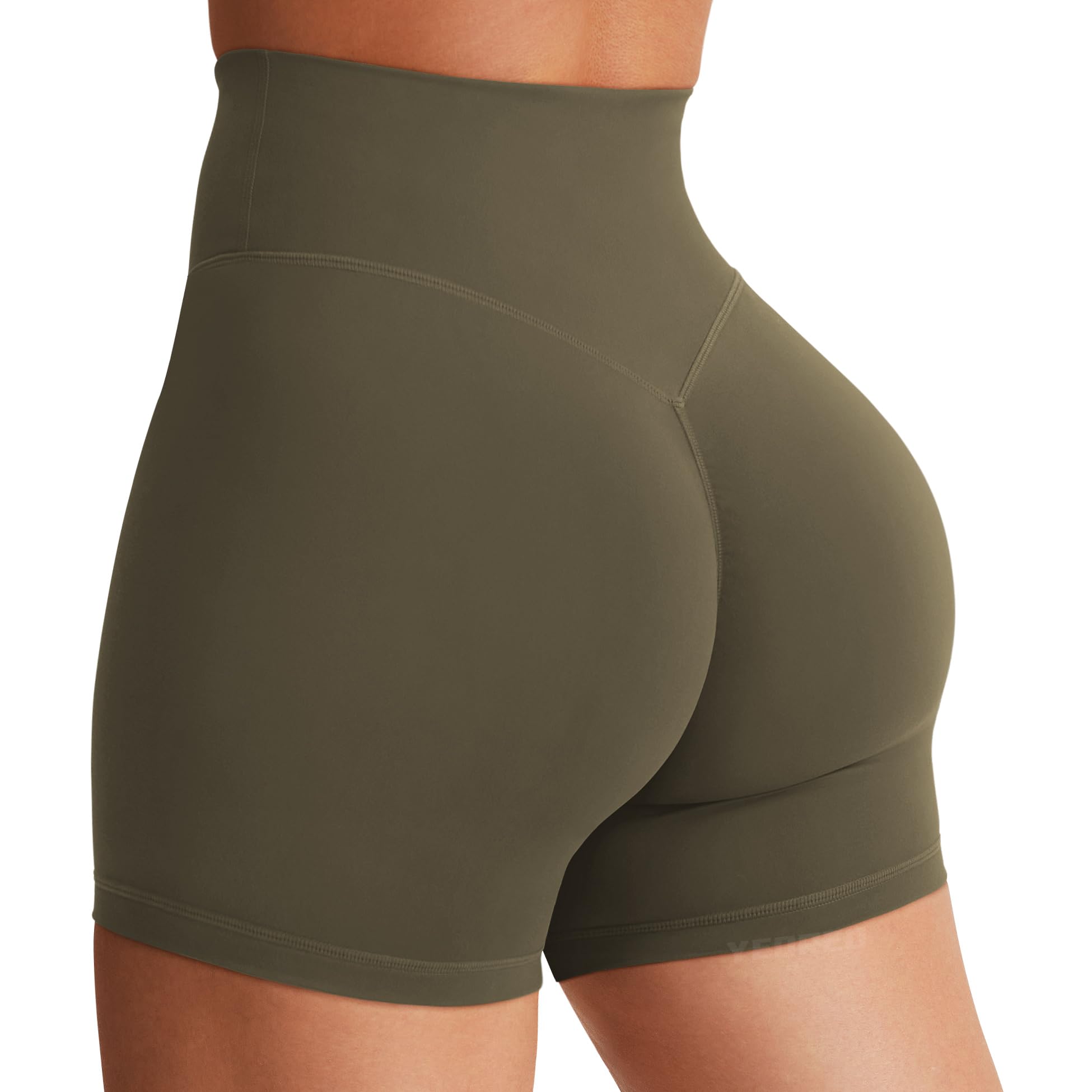 YEOREO SoftHue Women's Biker Shorts Workout Hidden Scrunch Gym Shorts | High Waist, Tummy Control, Buttery Soft, No Front Seam, Running Shorts, 3.6" /4.5" / 6"
