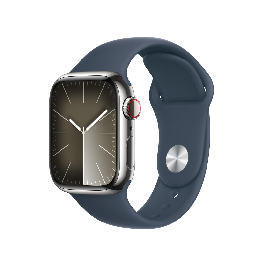 Apple Watch Series 9 [GPS + Cellular 45mm] Smartwatch with Silver Stainless Steel Case with Silver Milanese Loop. Fitness Tracker, Blood Oxygen & ECG Apps, Always-On Retina Display