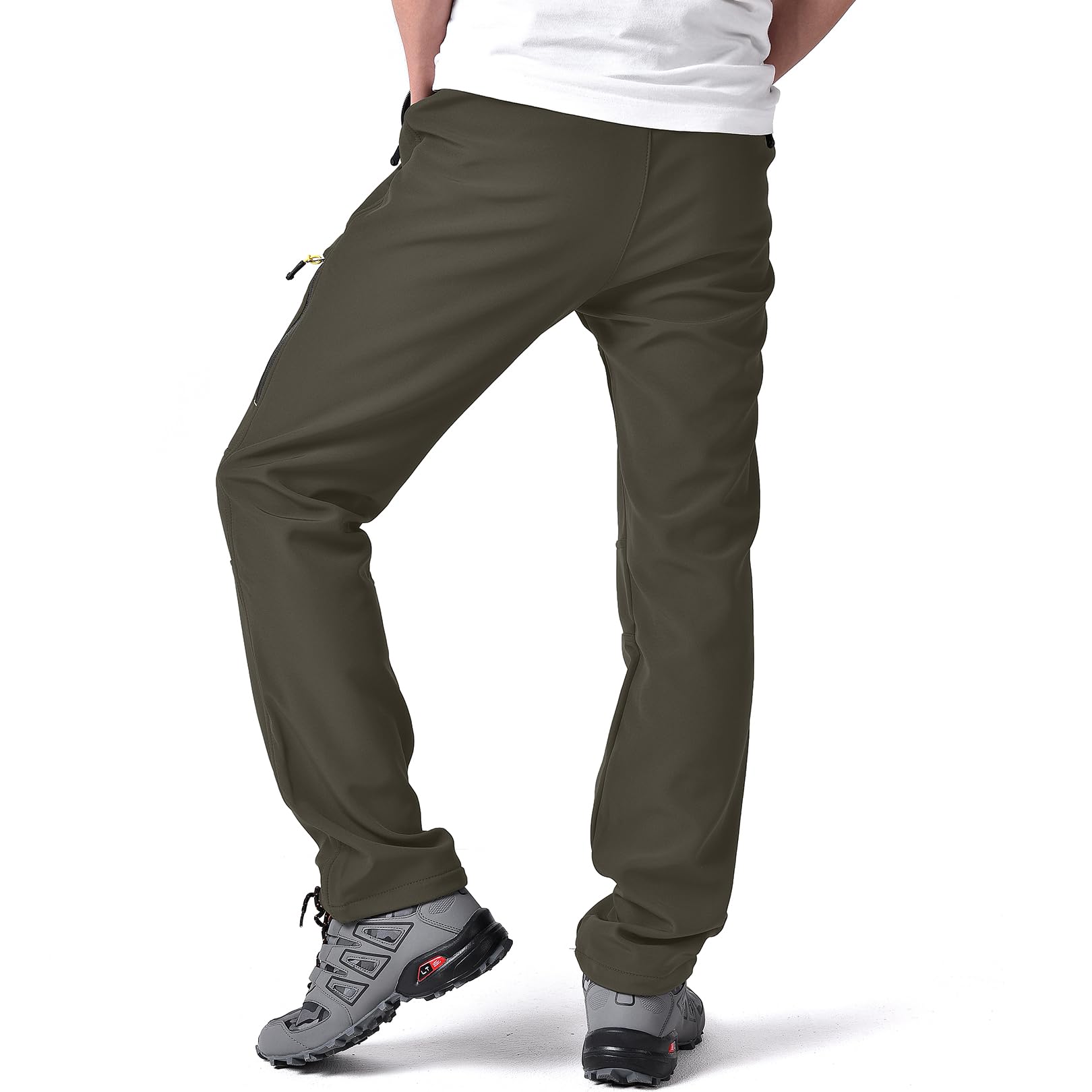 Toomett Men's hiking Snow Pants Skiing Winter Insulated Fleece lined Outdoor Water Repellent camping,walking,fishing