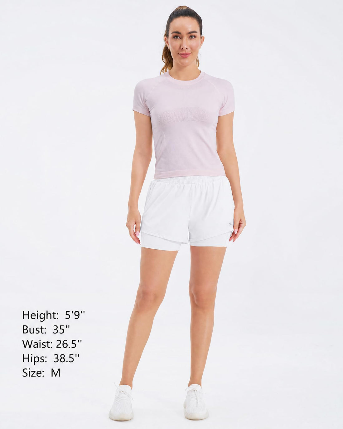 Stelle Women 2 in 1 Running Shorts High Waisted Athletic Shorts Gym Workout Shorts with Liner Zipper Pockets
