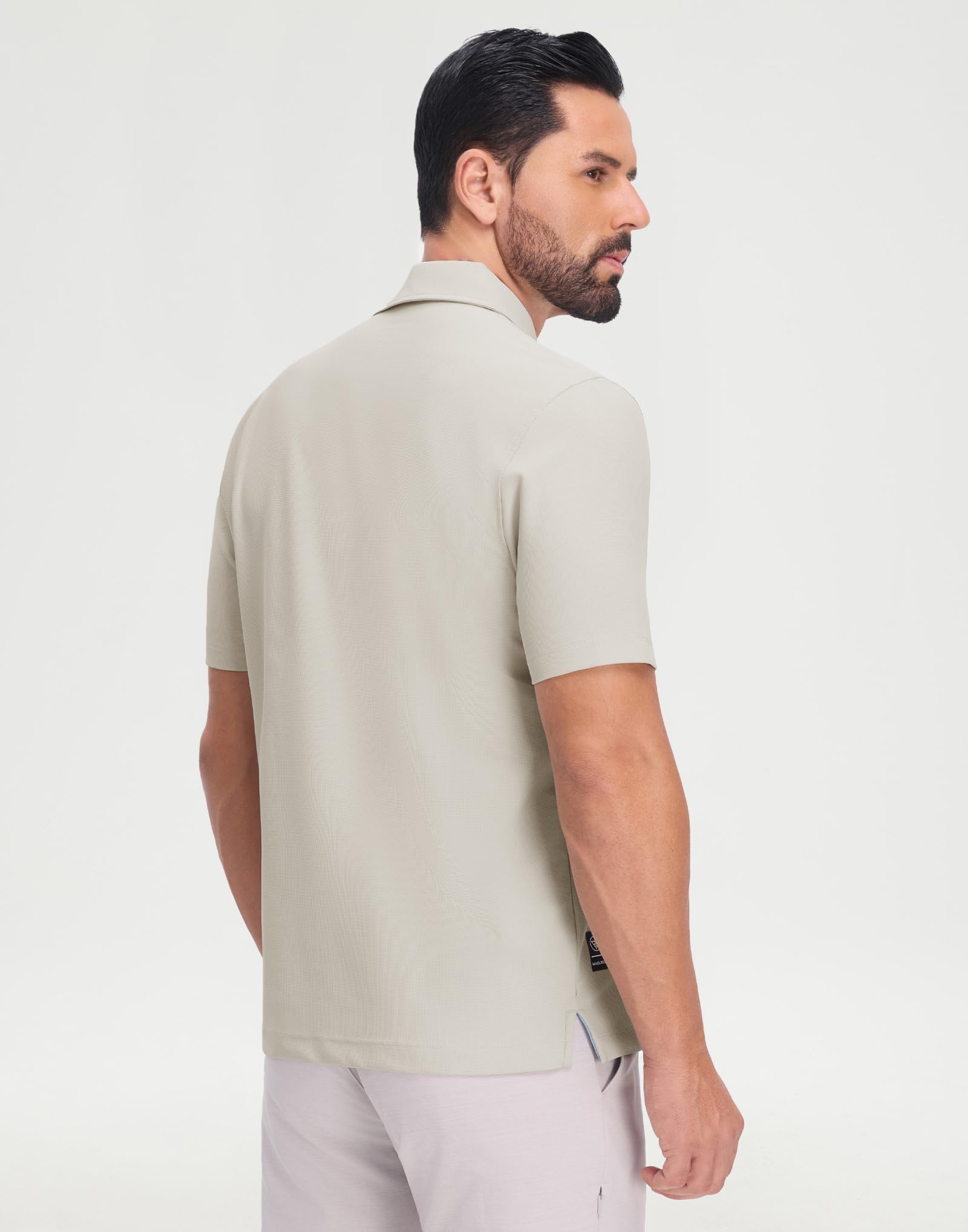M MAELREG Golf Shirts for Men Dry Fit Waffle Textured Collared Short Sleeve Moisture Wicking Casual Sports Mens Polo Shirts