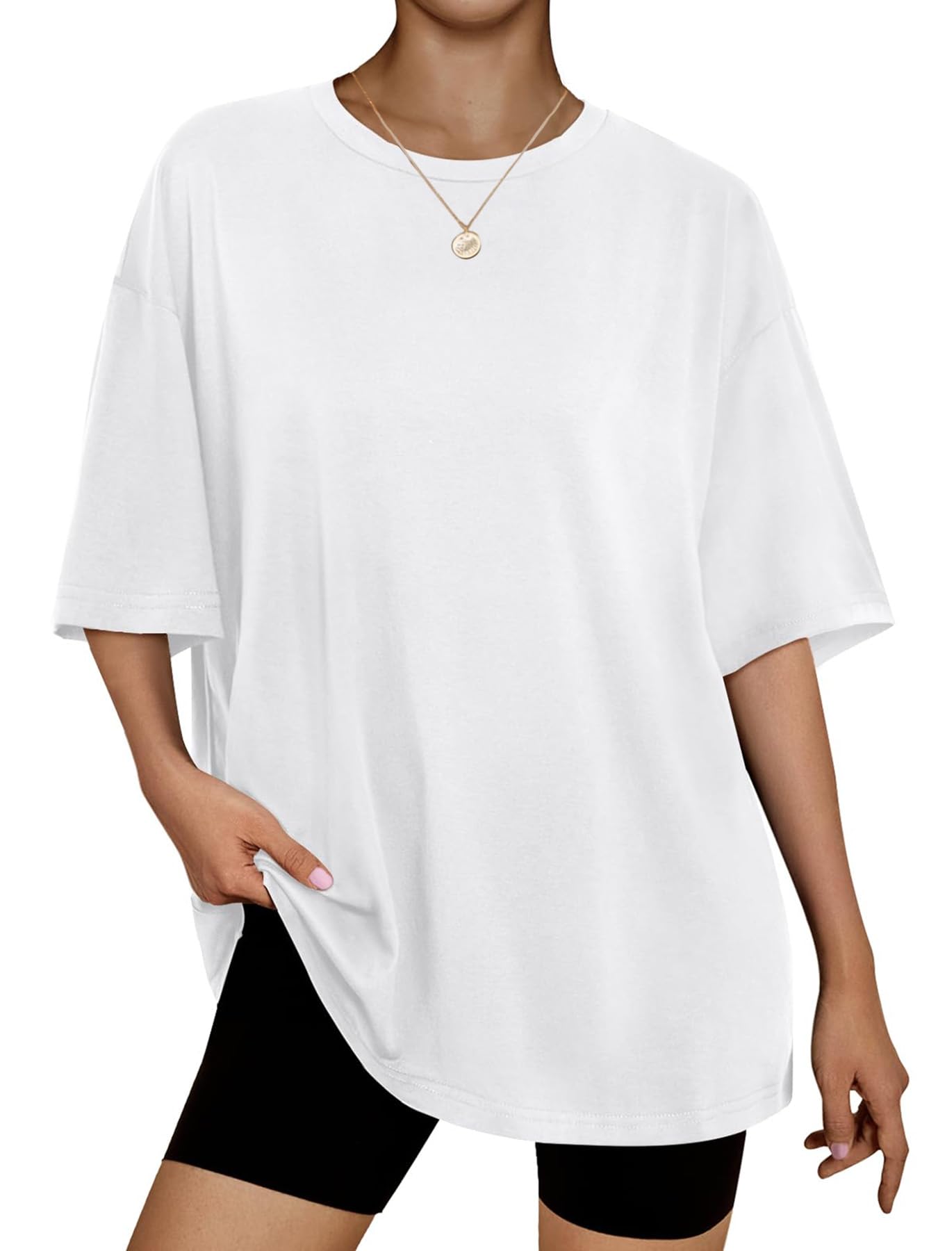 Womens Oversized Summer T Shirts Short Sleeve Fashion Casual Beach Vacation Clothes Plus Size Gym Workout Tee Tops