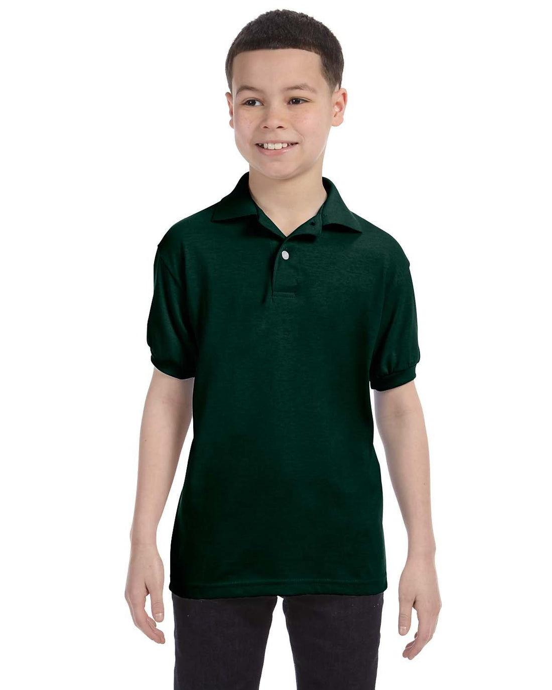 Hanes Boys' Short Sleeve Eco Smart Jersey Polo