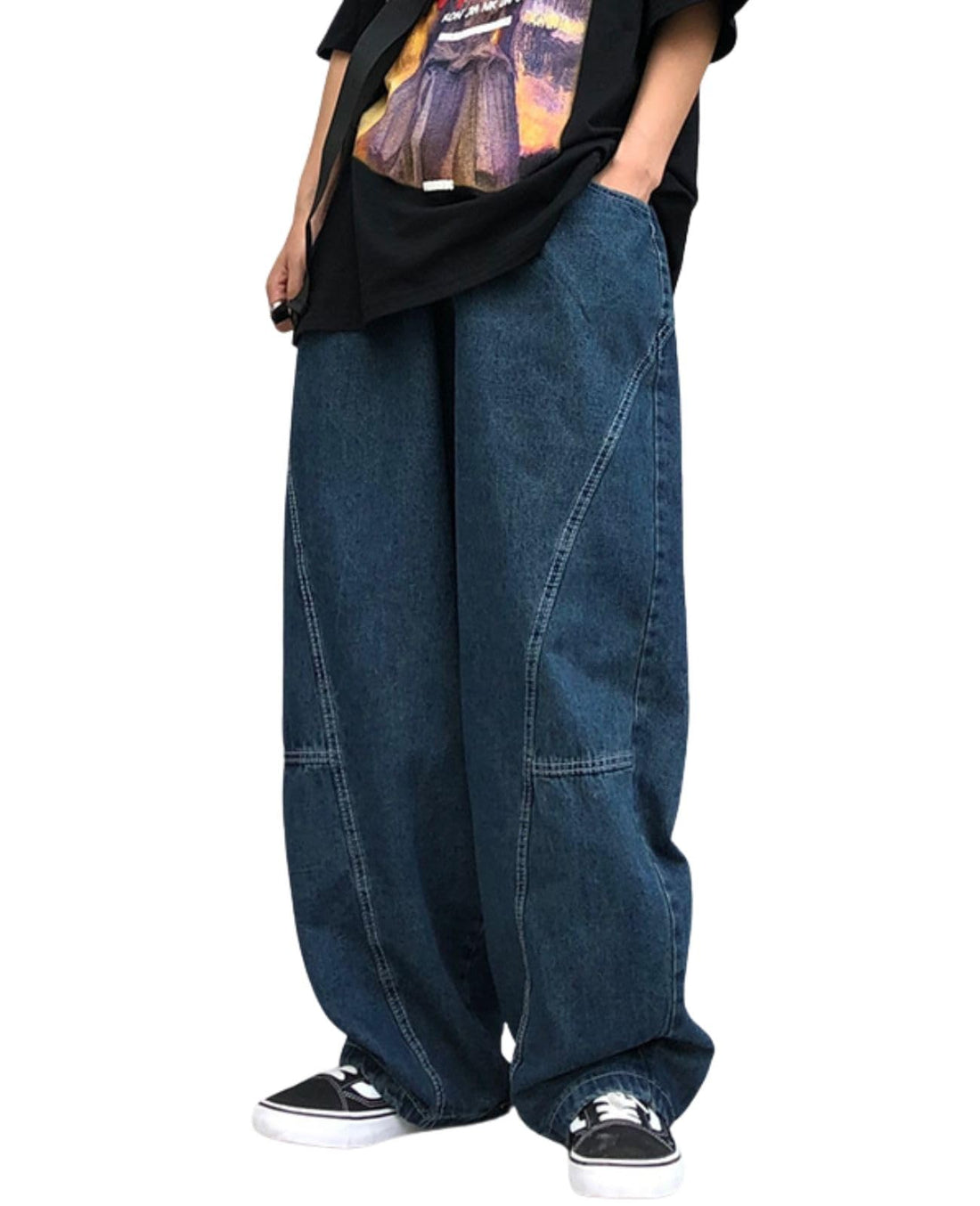 Baggy Jeans for Woman Men High Waisted Barrel Leg Jeans Casual Loose Denim Pants Streetwear Clothes