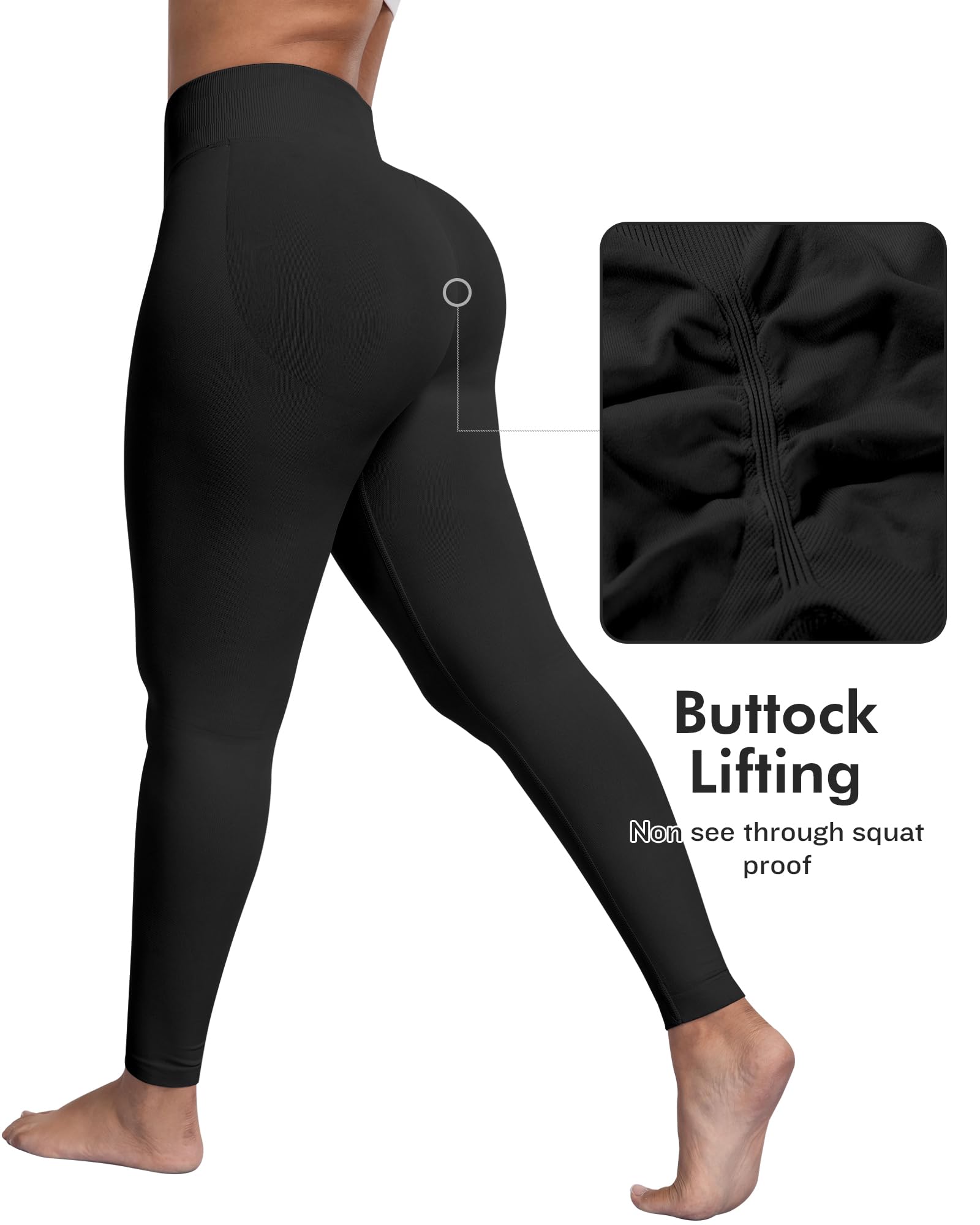 ATHVOTAR Workout Gym Leggings Women, High Waisted Seamless Butt Lifting Scrunch Butt Sports Leggings