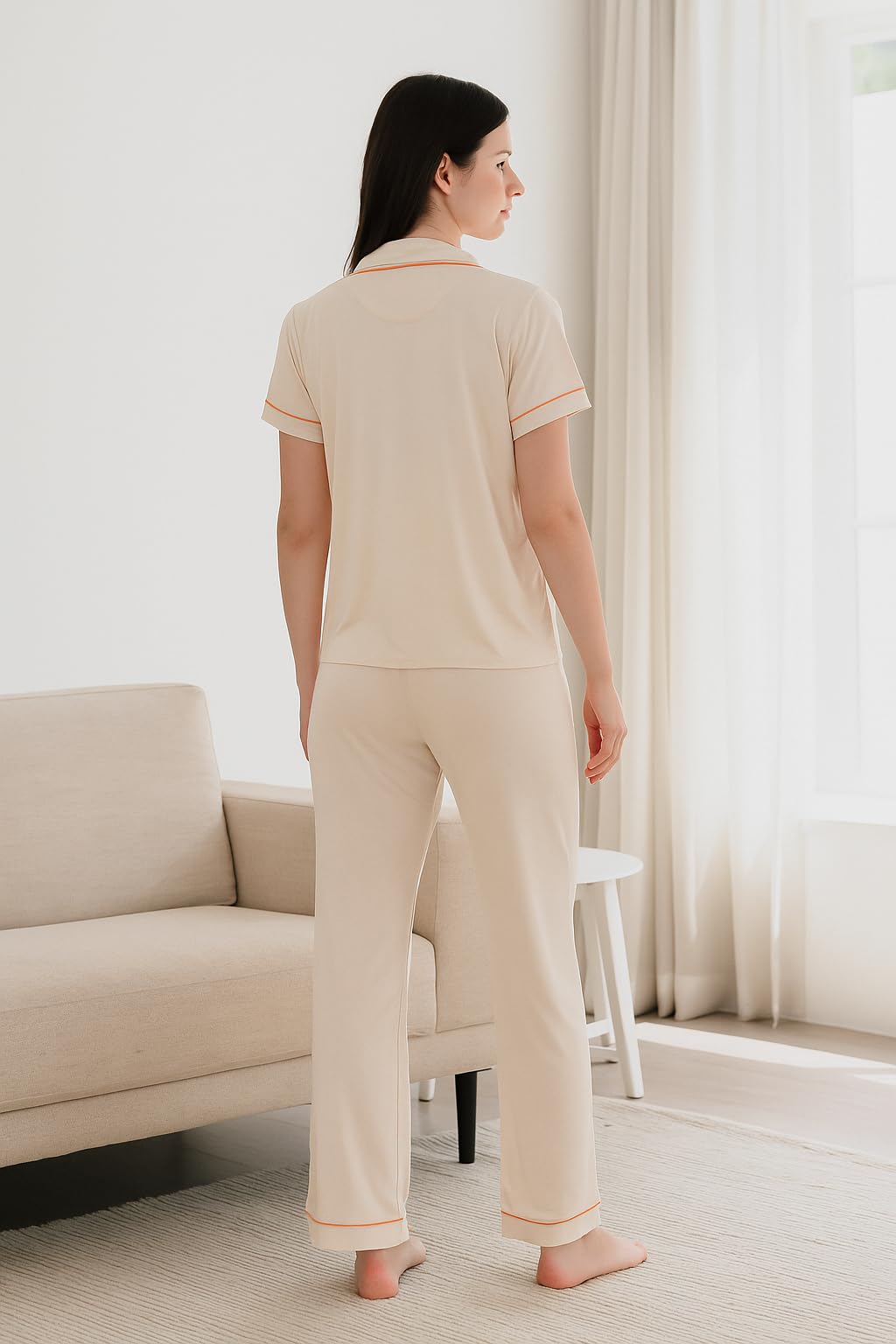 BORN Pajamas for Women Set Button Down