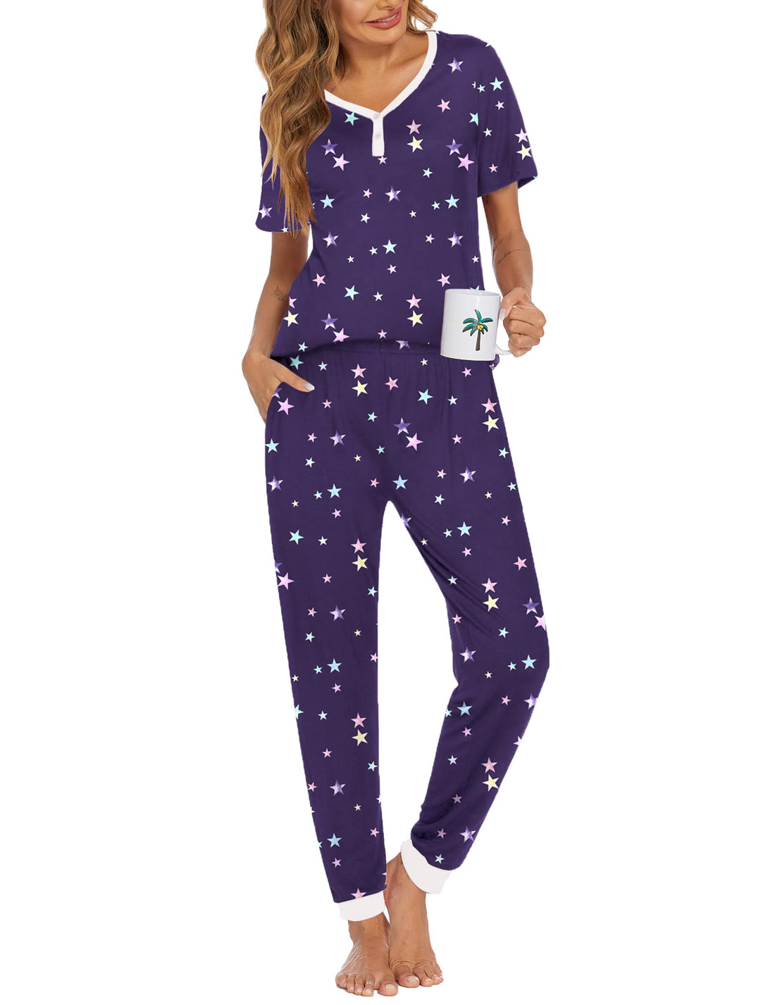 Ekouaer Pajamas for Women Set 2 Piece Fall Sleepwear with Pockets
