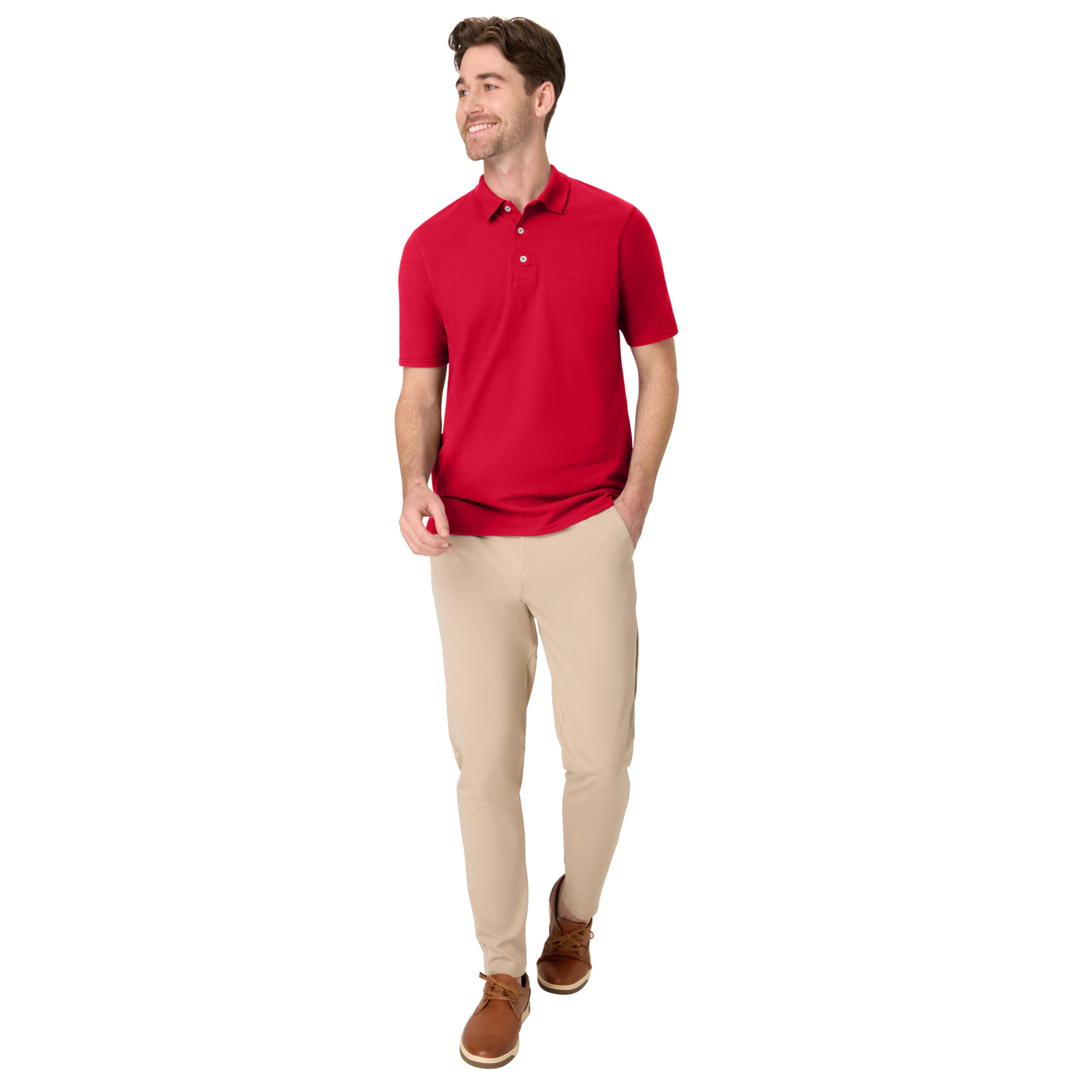 Hanes mens X-temp Performance Polo, Cotton Blend Sport Shirt for Men With Odor Control