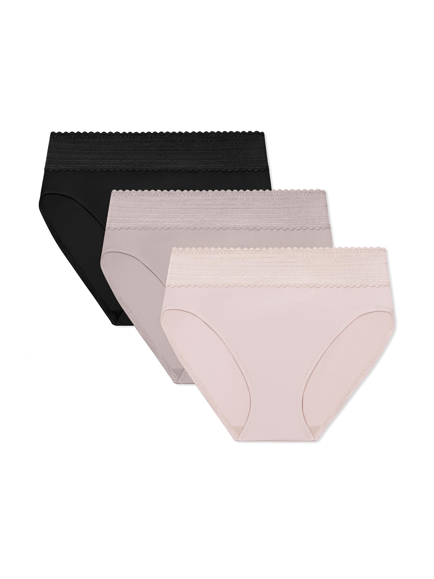 Warner's Women's No Pinching, No Problems® Cotton Blend Dig-free Comfort Waistband With Lace Hi-cut 3-pack Wrw263hc04