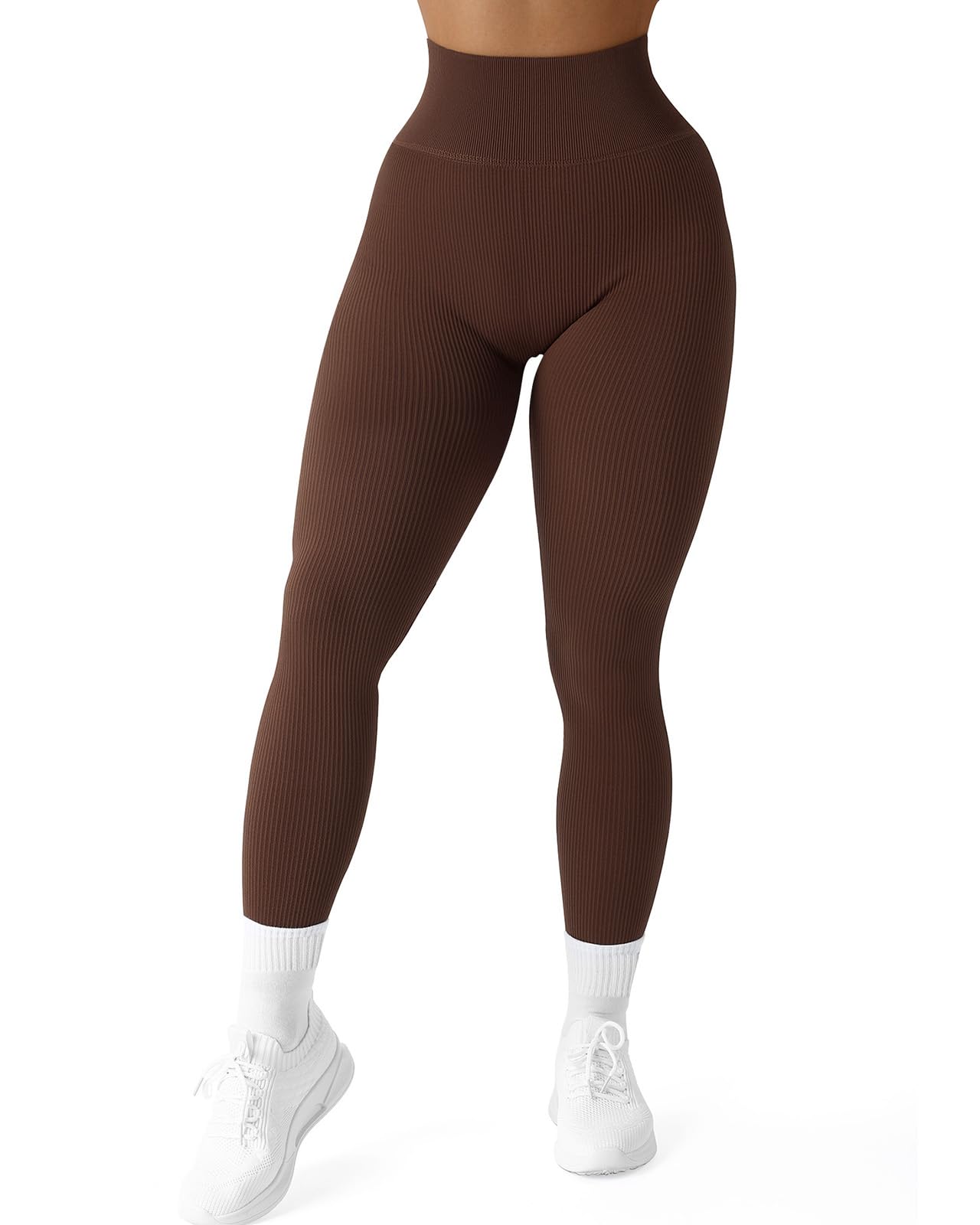 SUUKSESS Women Ribbed Seamless Leggings High Waisted Workout Gym Yoga Pants
