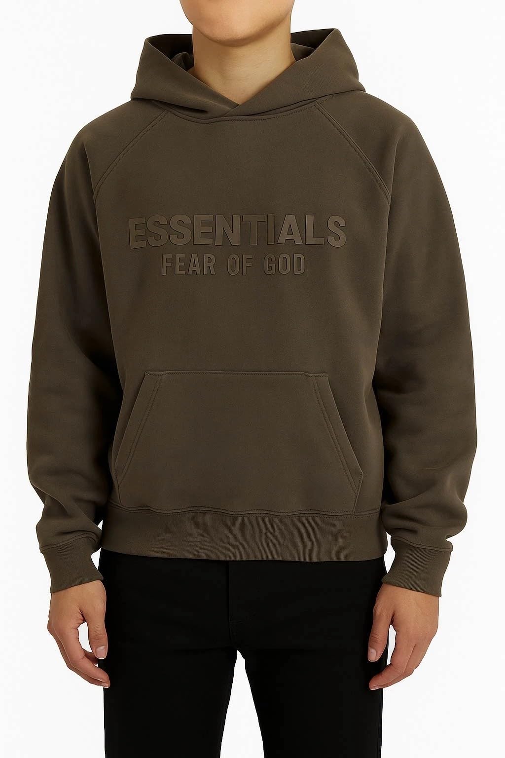 Essentials Basic Pullover Hoodie, Cotton Blend, Adult Oversized Men Size, One Size Down