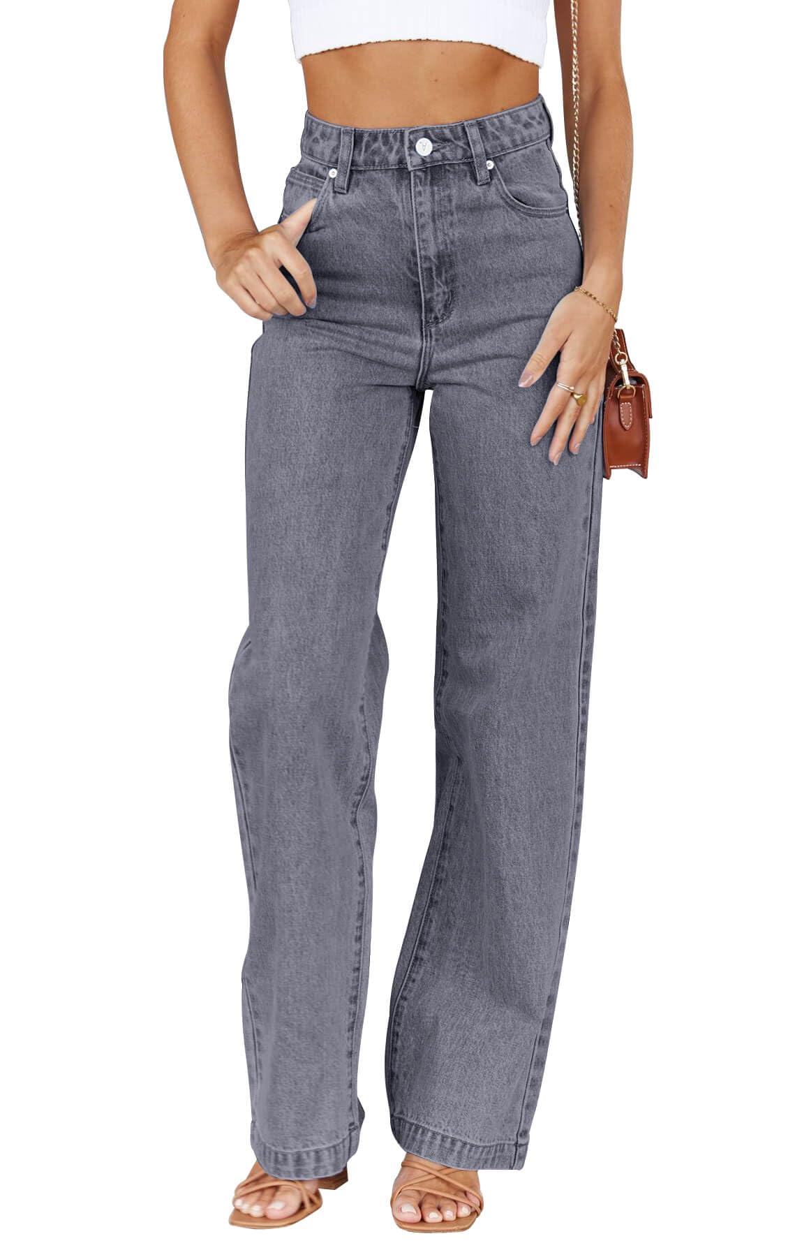 Cicy Bell Women's High Waisted Petite Jeans Boyfriend Baggy Straight Leg Casual Denim Pants with Pockets