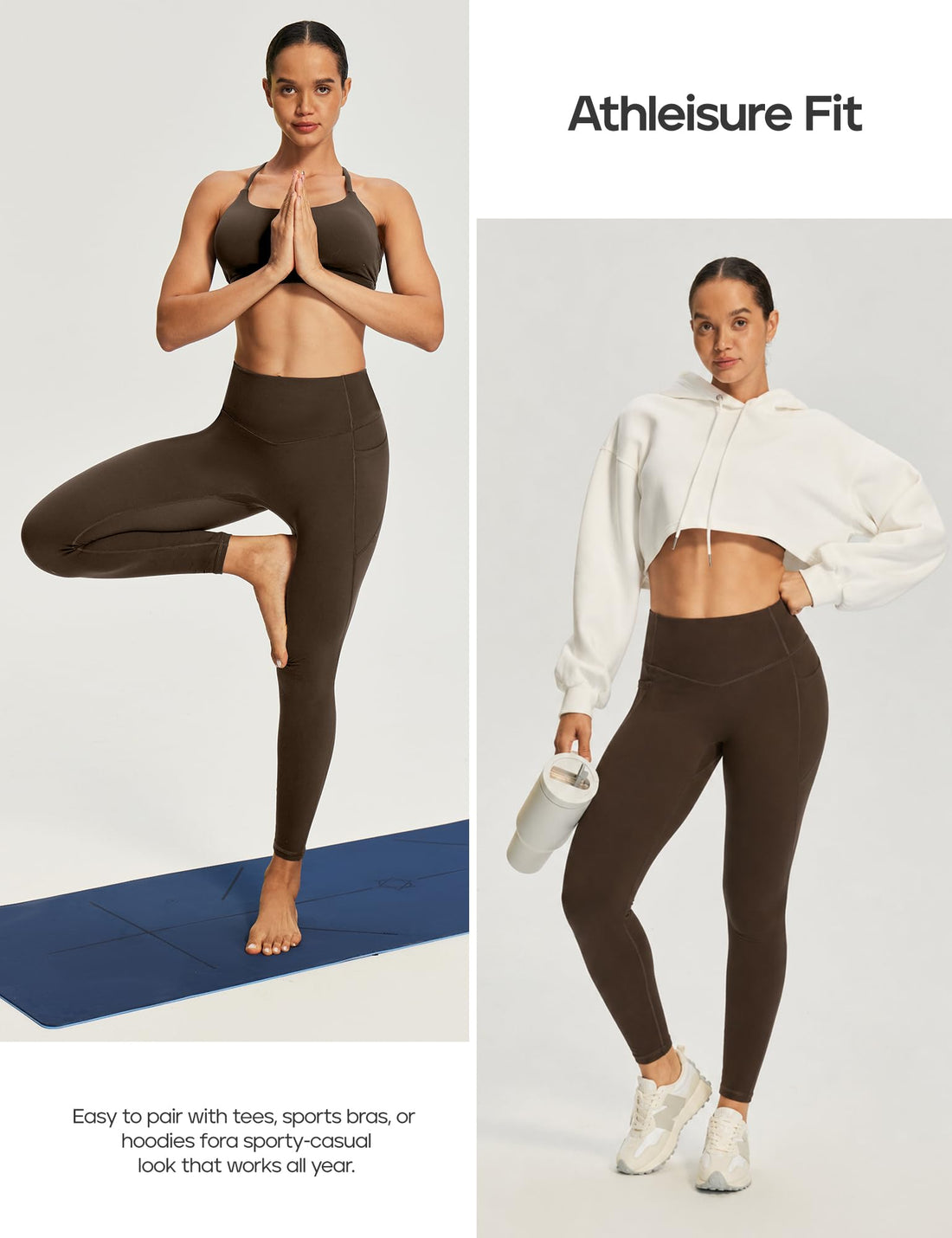 Heathyoga Scrunch Butt Lifting Leggings with Pockets for Women Yoga Pants | 2 Side Pockets, 25 Inches, Buttery Soft Fabric, Non See-through, No Front Seam, Mid Compression, Pilates Outfits, Workout