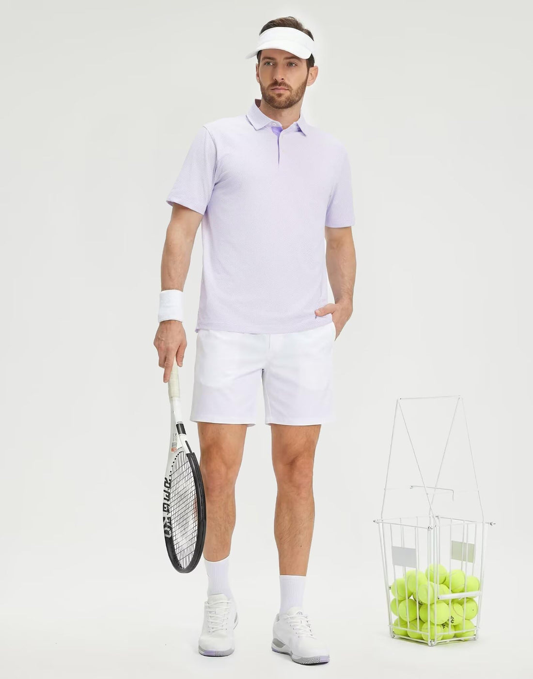 M MAELREG Mens Golf Shirts Short Sleeve Performance Moisture Wicking Dry Fit Collared Jacquard Polo Shirts for Men