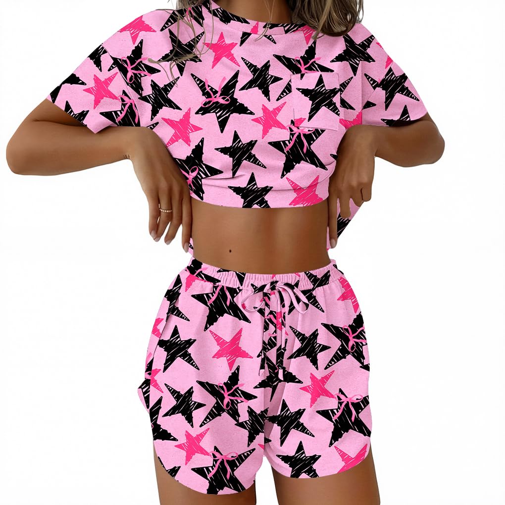 Ekouaer Womens Pajama Sets Sexy Lounge Sets Side Split Short Pj Sets