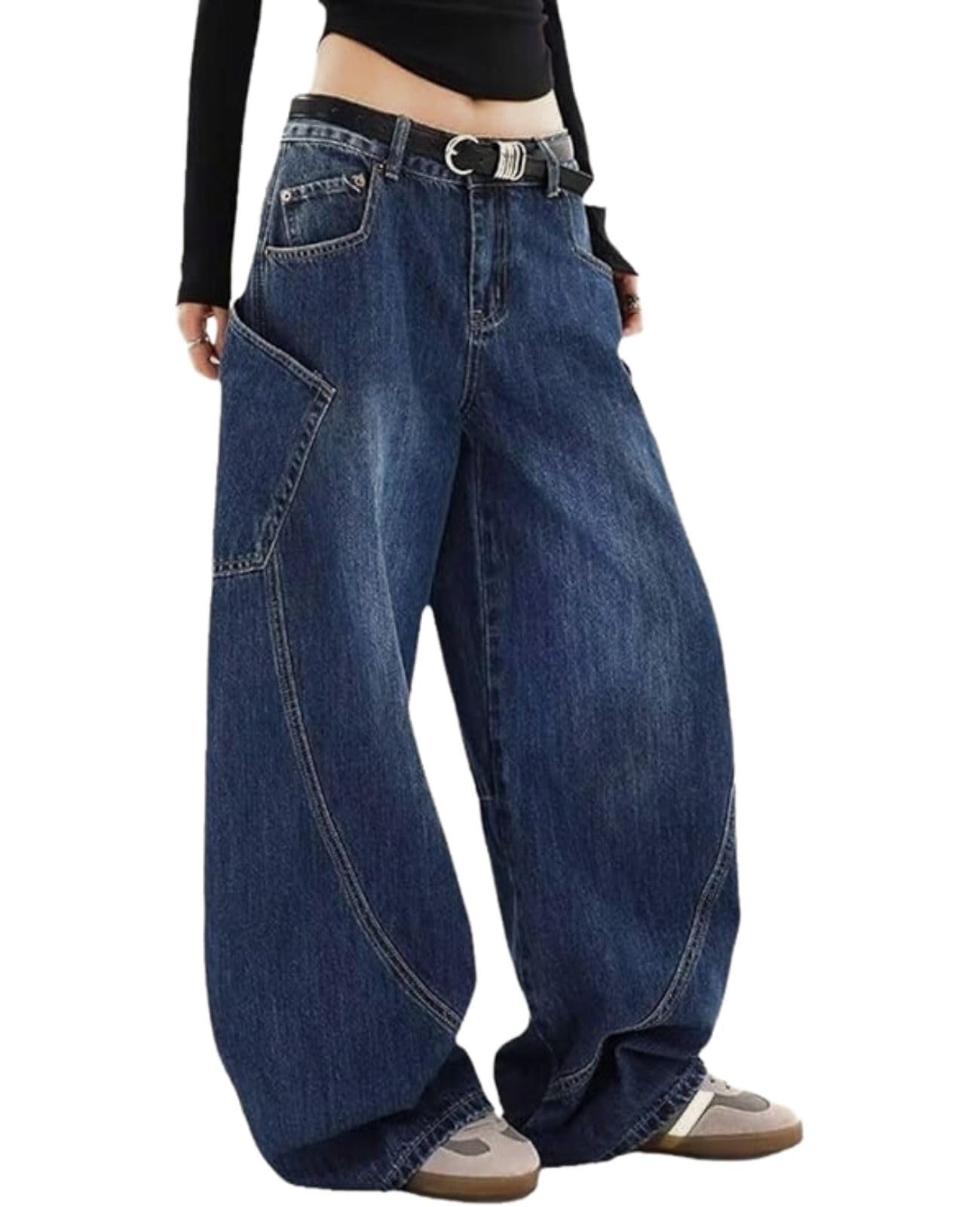 Baggy Jeans for Woman Men High Waisted Barrel Leg Jeans Casual Loose Denim Pants Streetwear Clothes