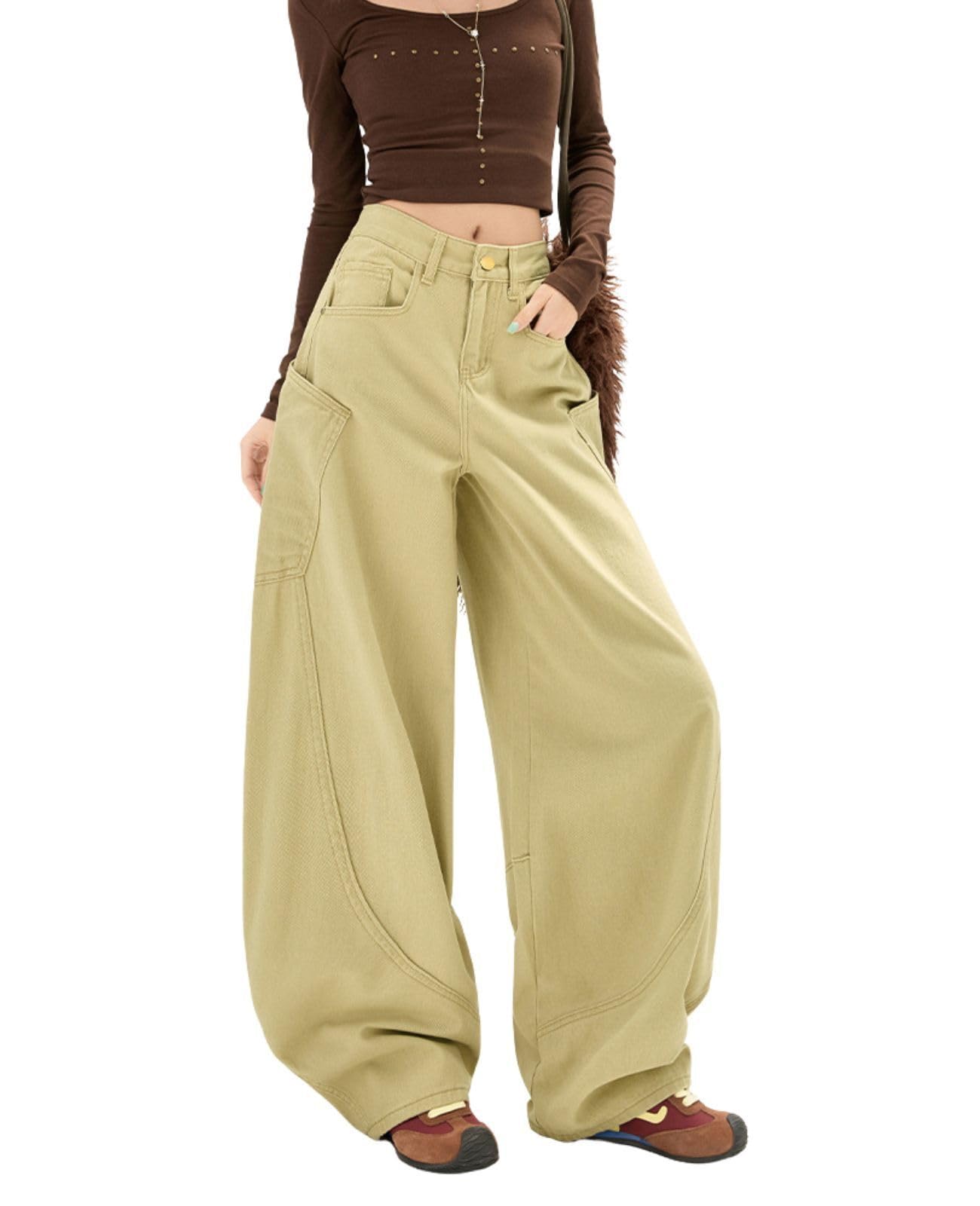 Baggy Jeans for Woman Men High Waisted Barrel Leg Jeans Casual Loose Denim Pants Streetwear Clothes